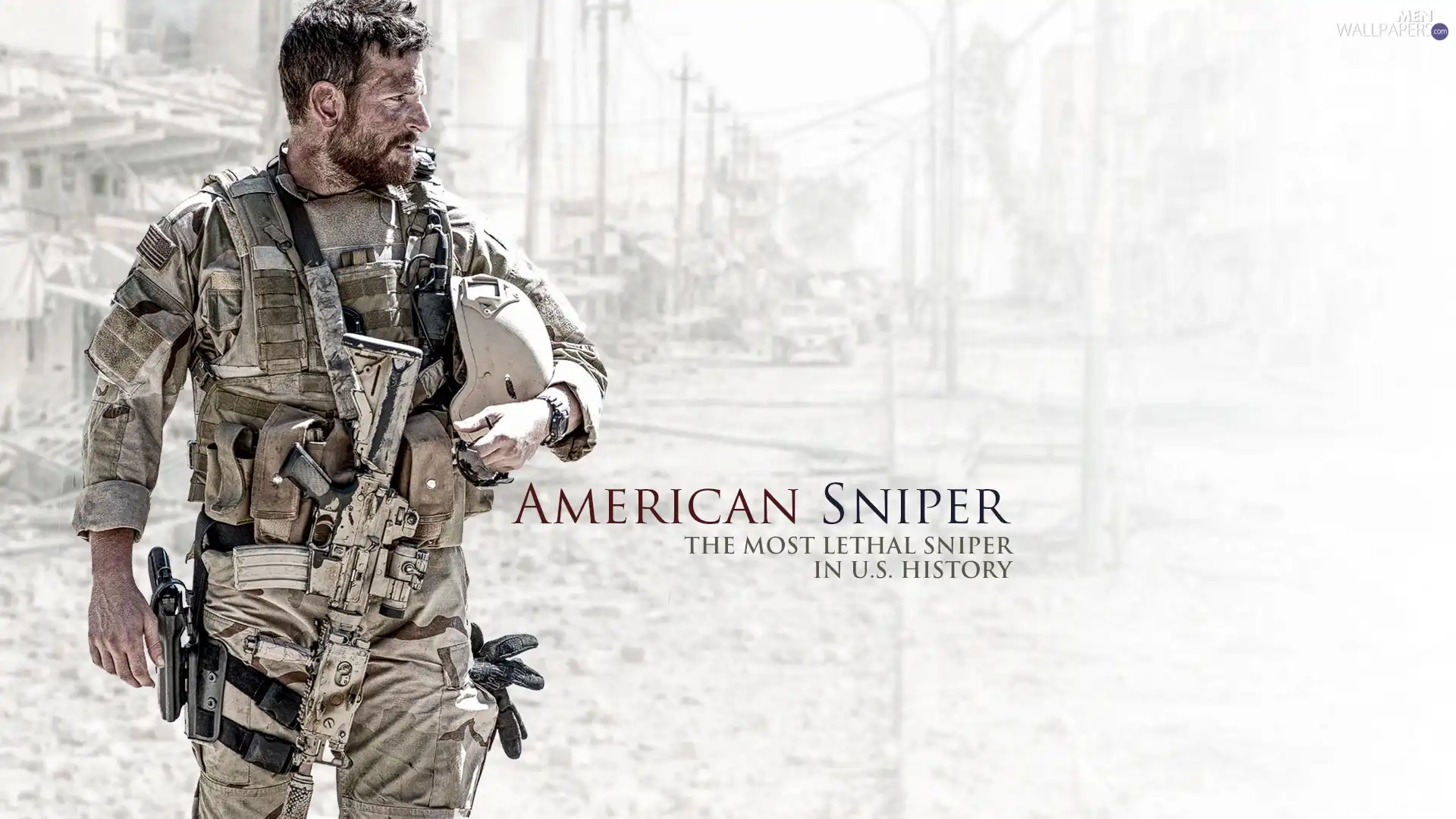 Bradley Cooper, movie, uniform, actor, American Sniper, soldier, Weapons