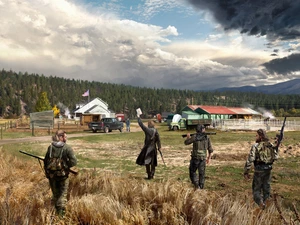 farm, game, trees, viewes, soldiers, Far Cry 5