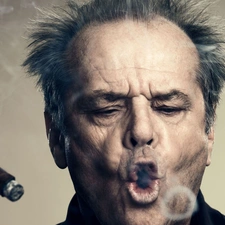 a man, Jack Nicholson, cigar, actor