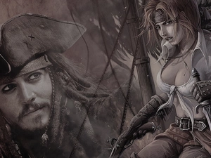 movie, Pirate, Johnny Depp, Piraci Z Karaib?w