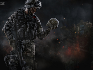 game, soldier, skull, Warface