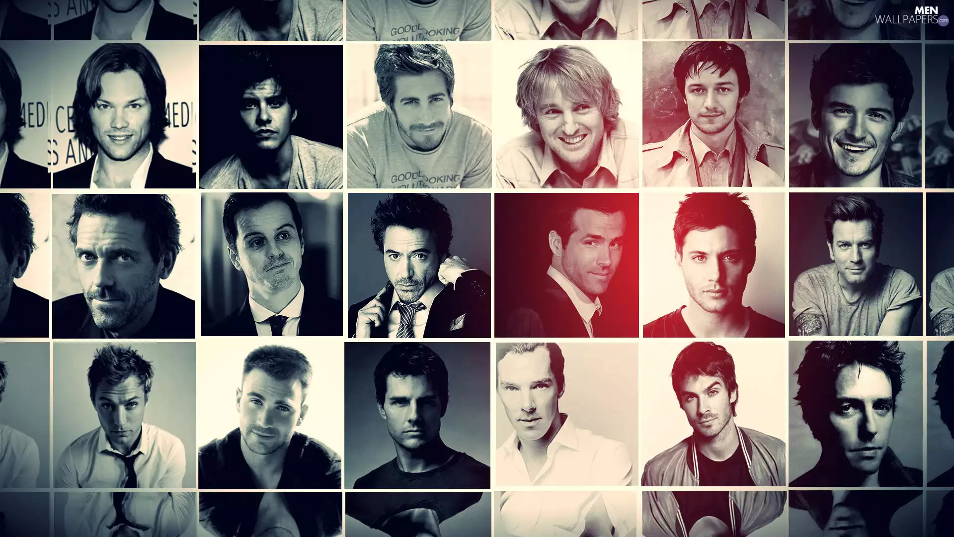 Black and white, men, Actors