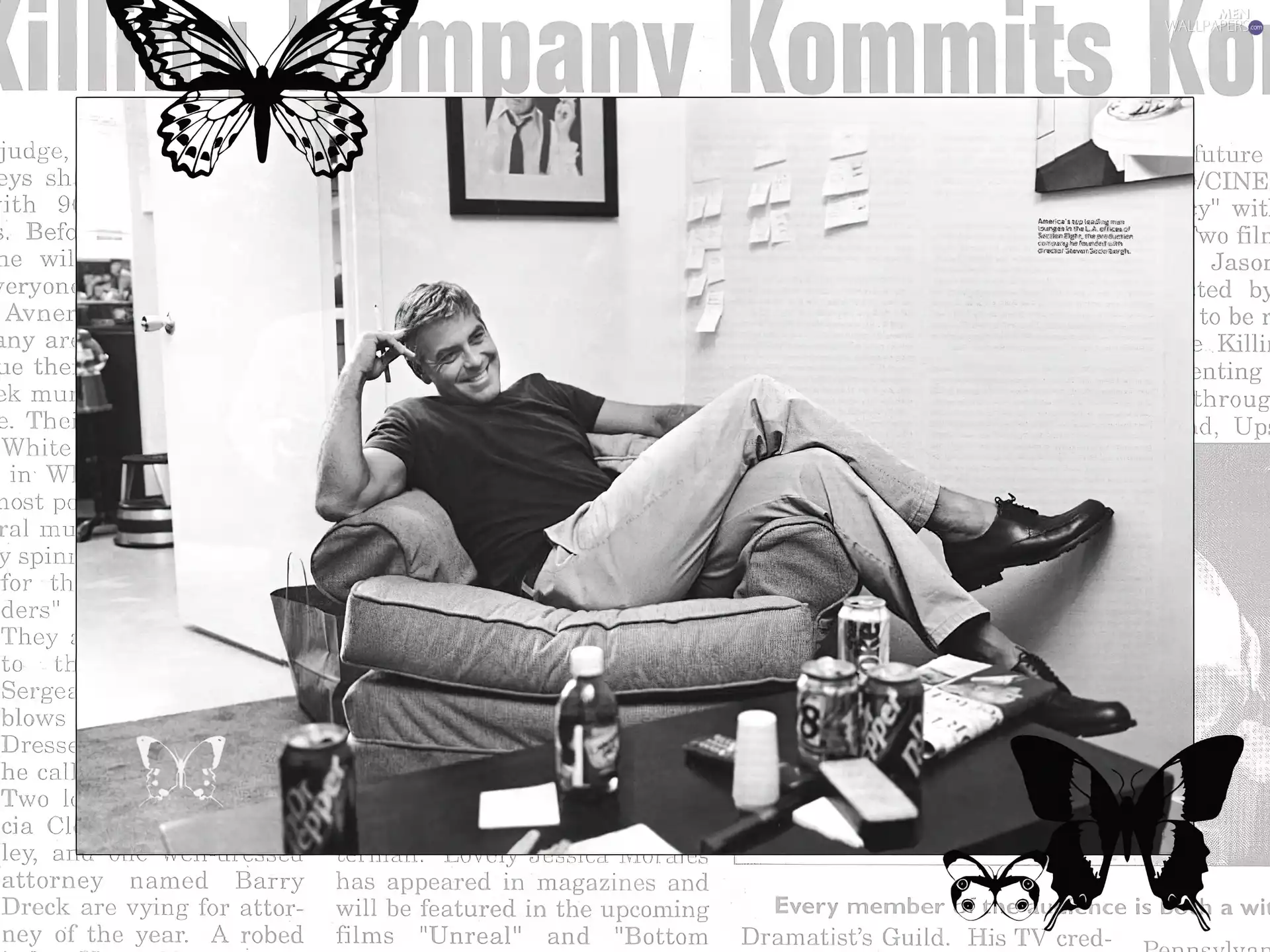 butterfly, George Clooney, Armchair