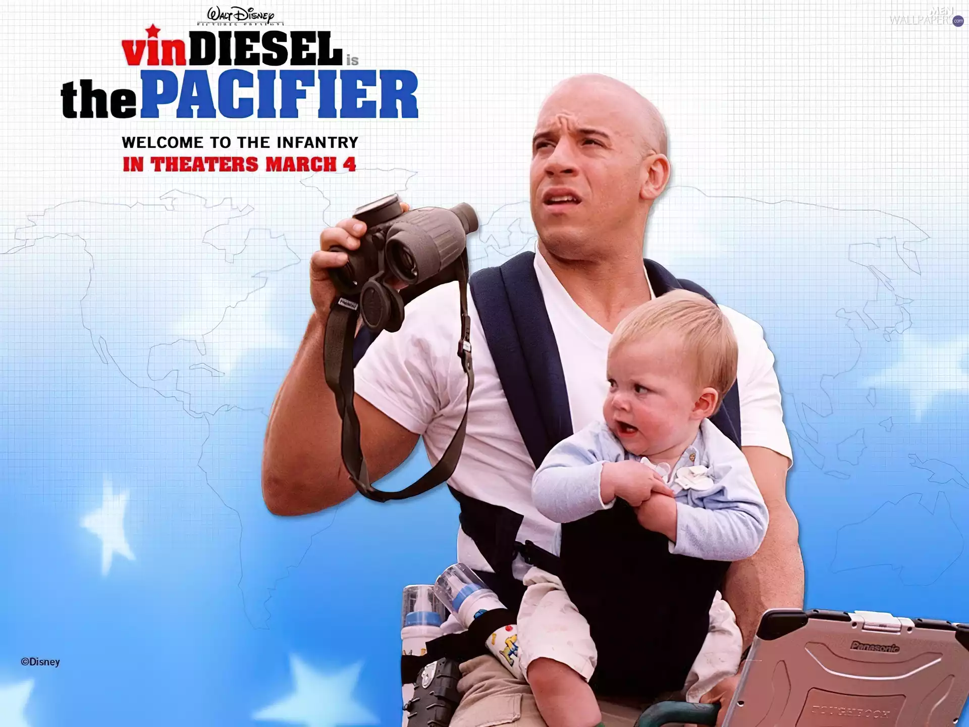 Kid, Vin Diesel, binoculars
