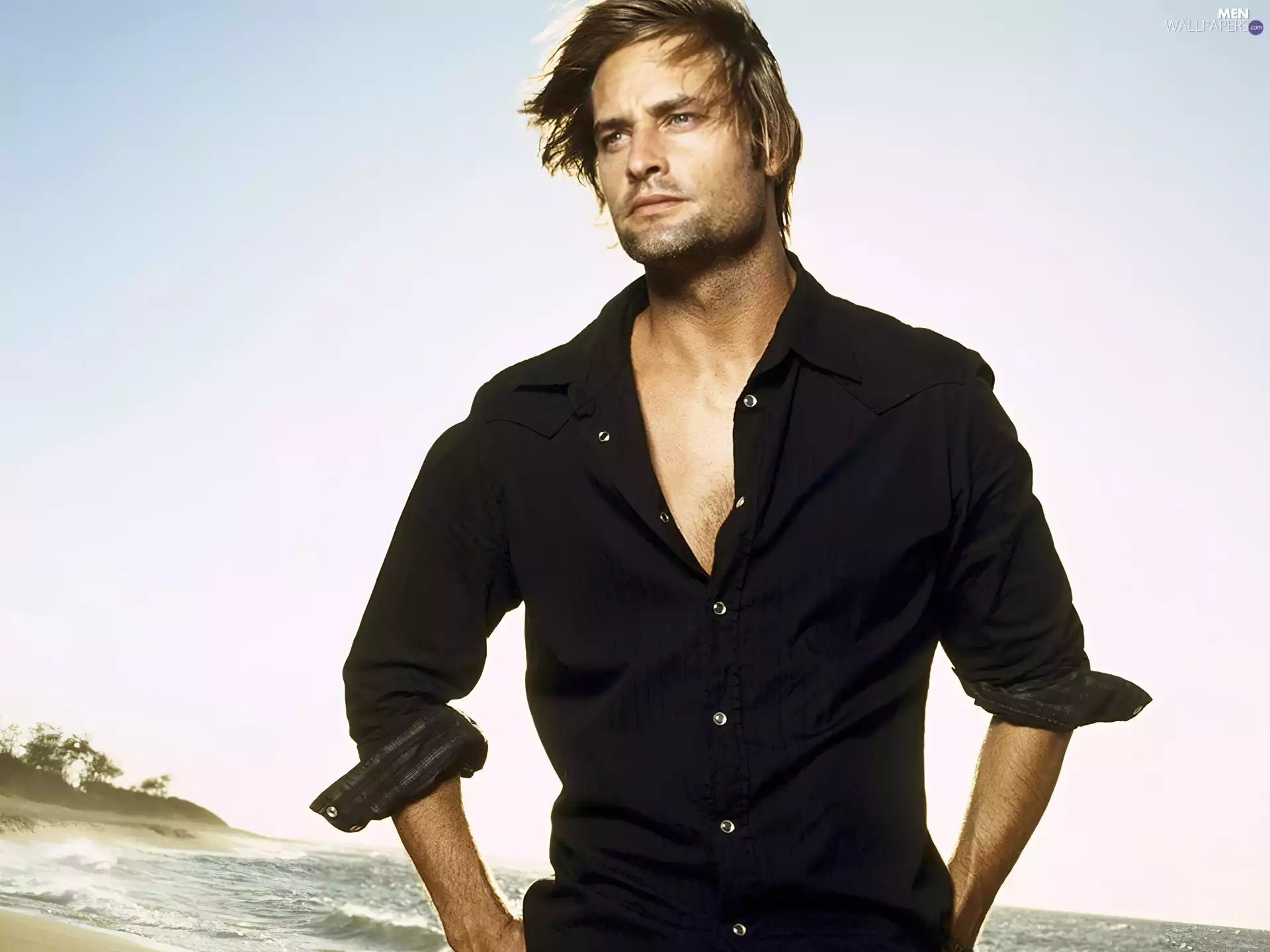 shirt, Josh Holloway, black