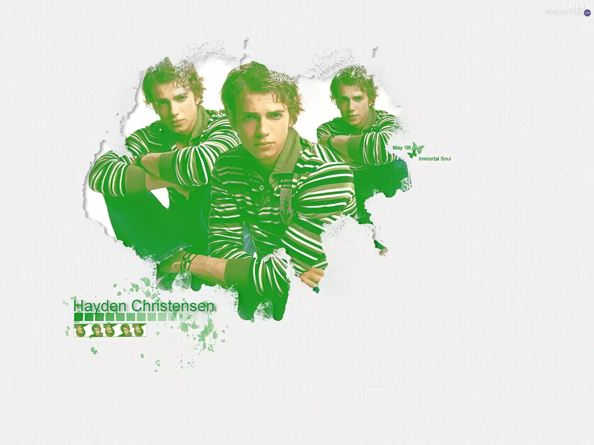 Hayden Christensen, striped blouse