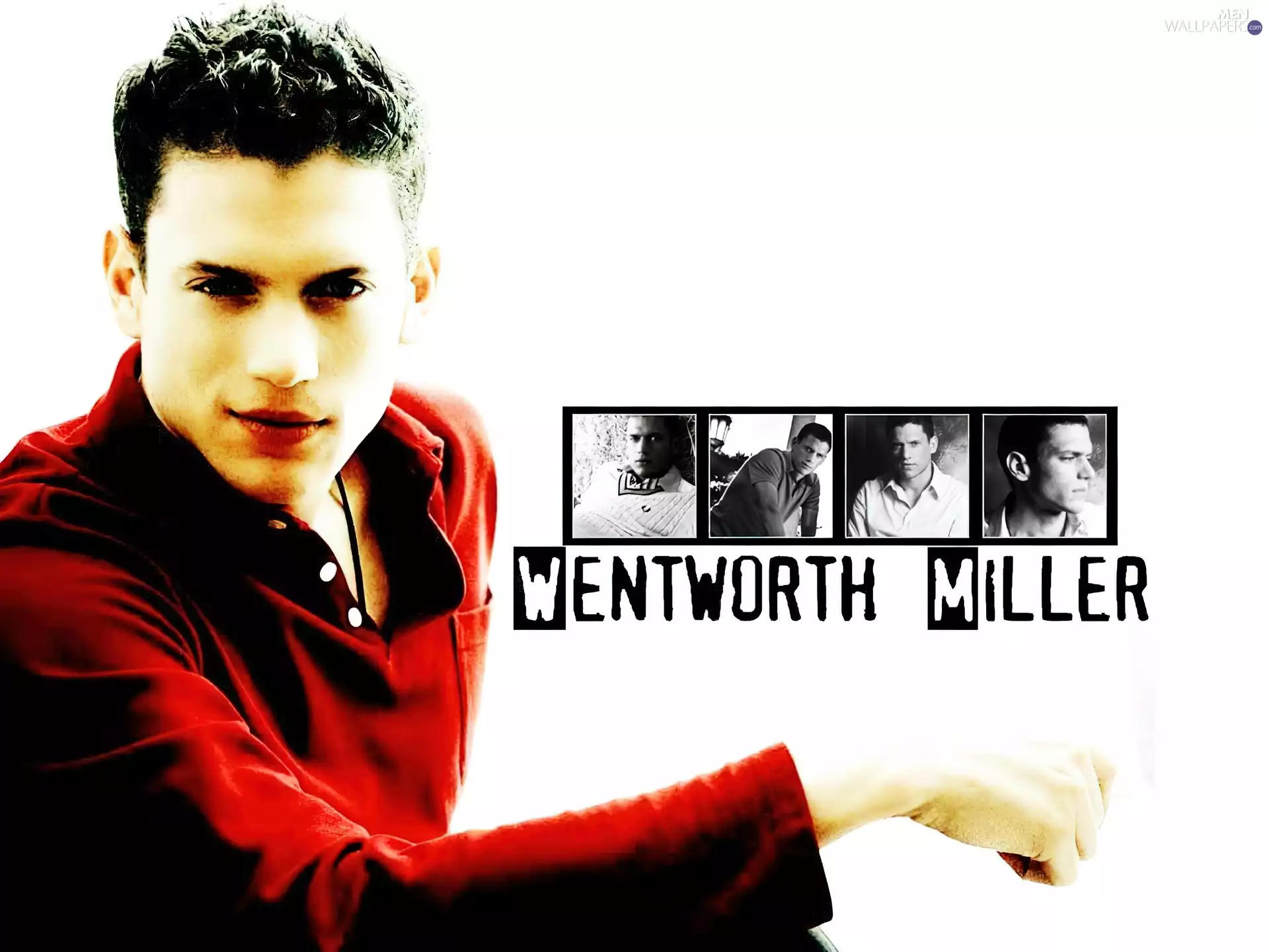 Wentworth Miller, red blouse