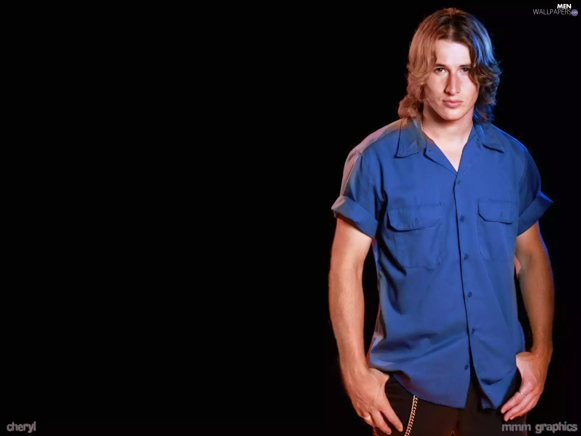 shirt, Brendan Fehr, Blue