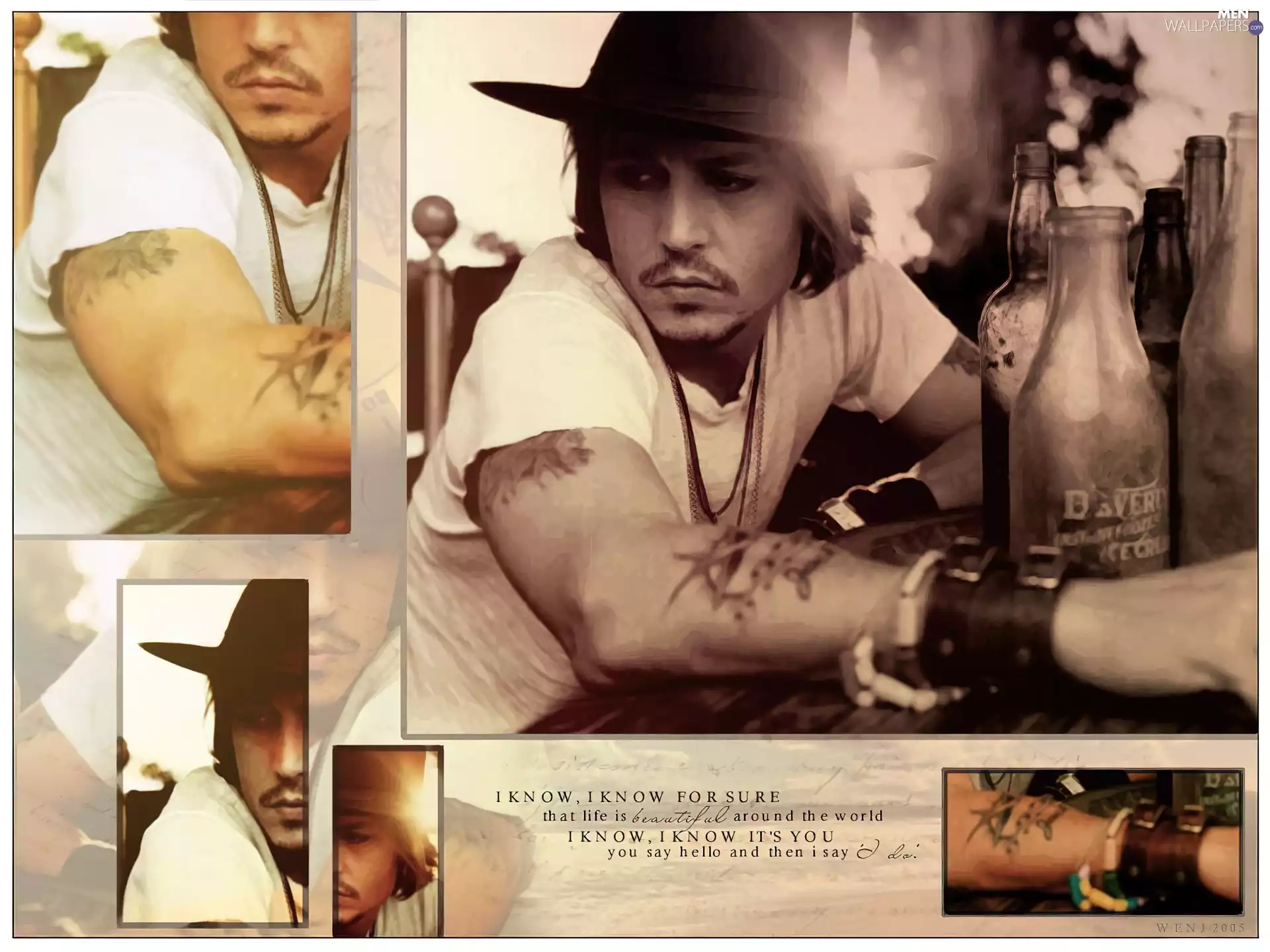 Hat, Johnny Depp, Bottles