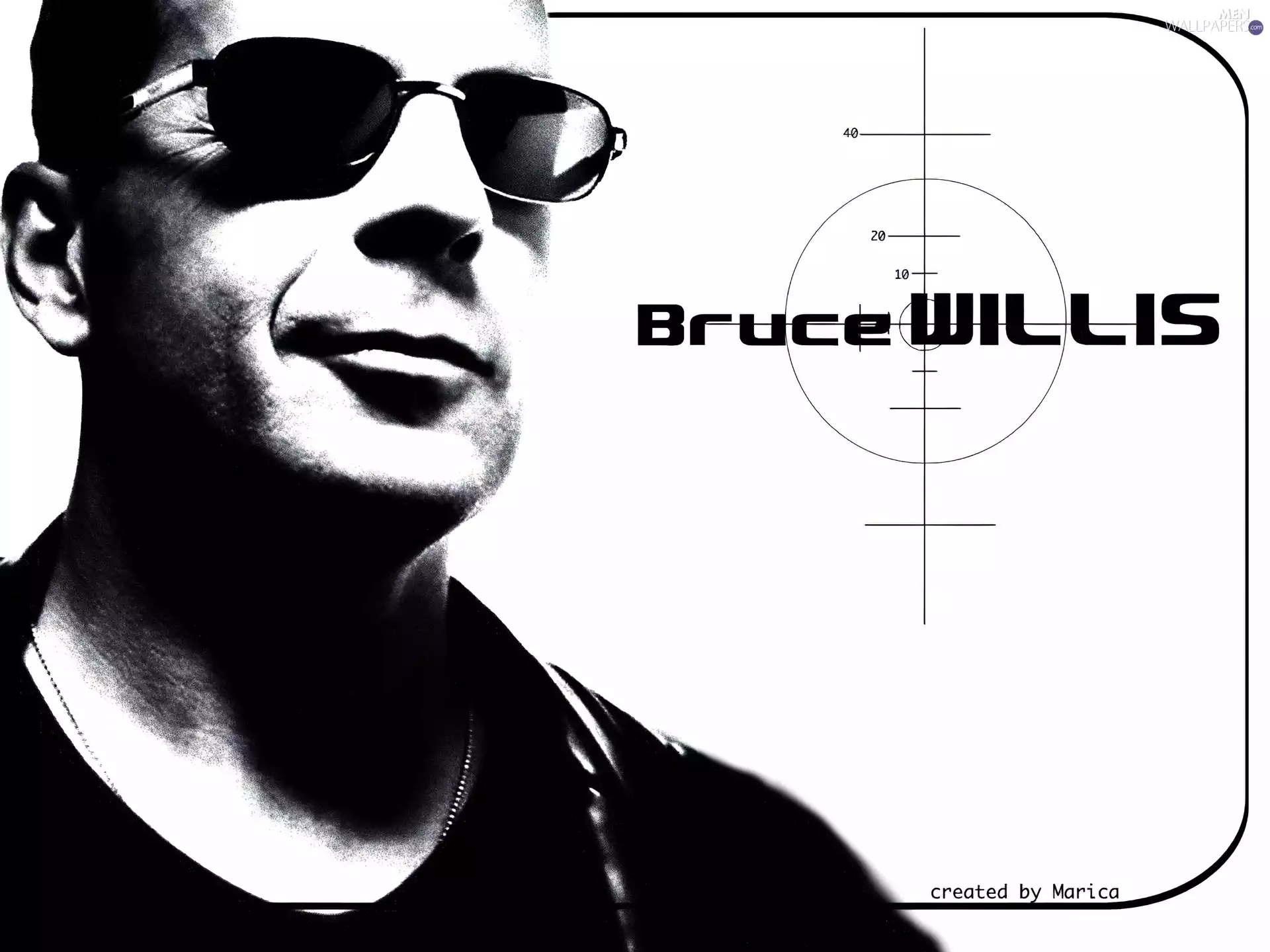 Glasses, Bruce Willis, a man