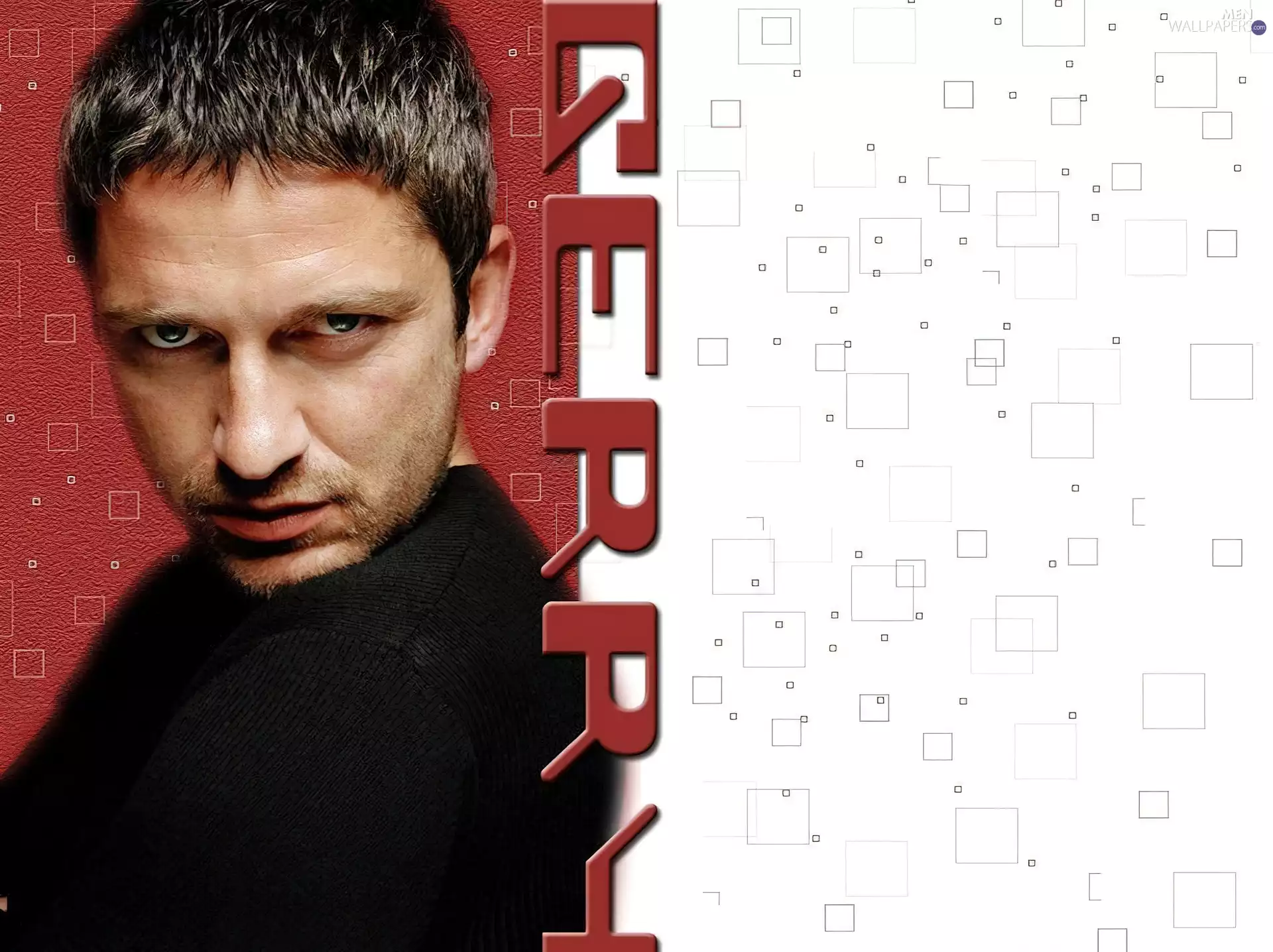 Black shirt, Gerard Butler, Light hair