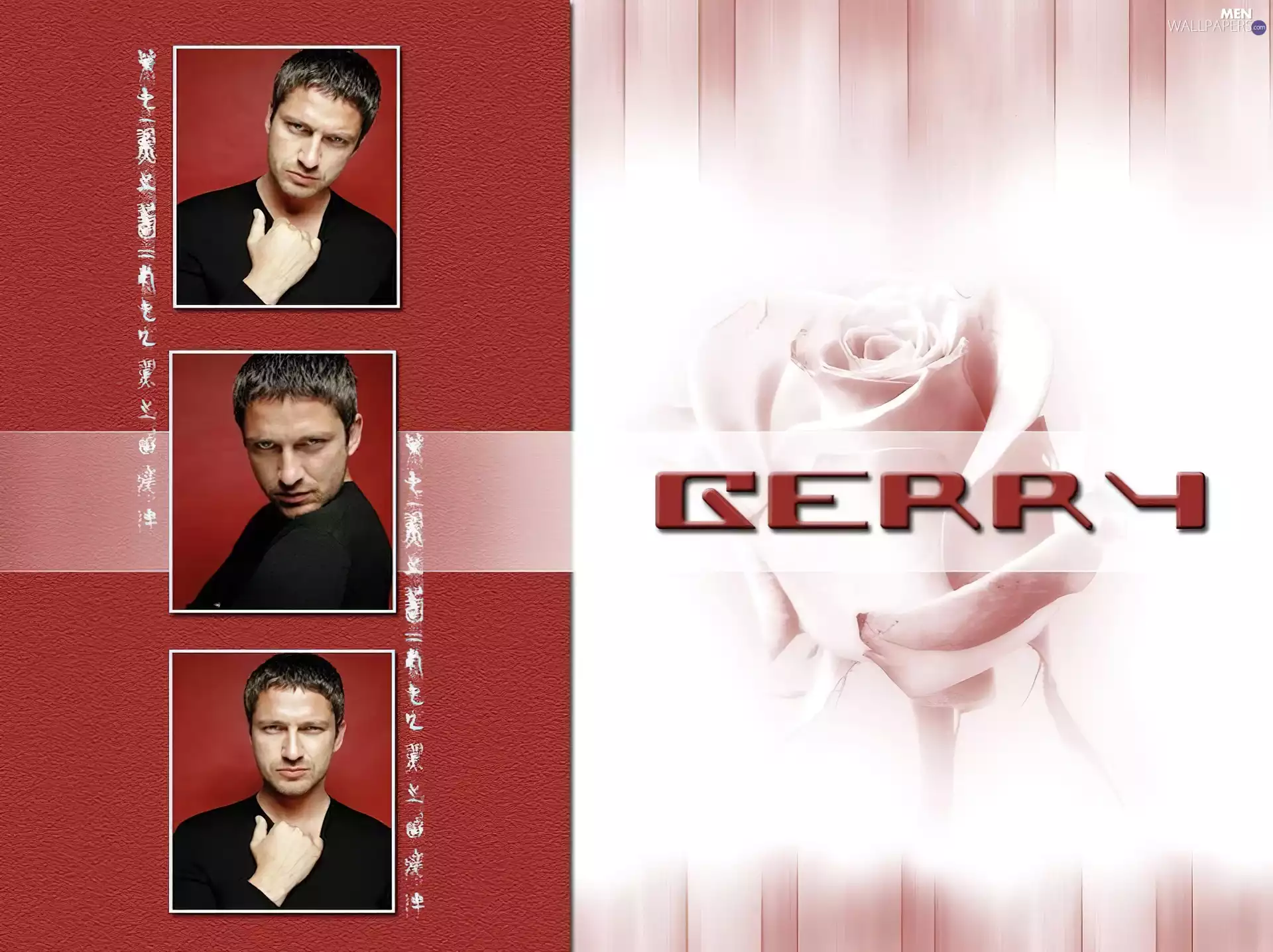 Black shirt, Gerard Butler, Light hair