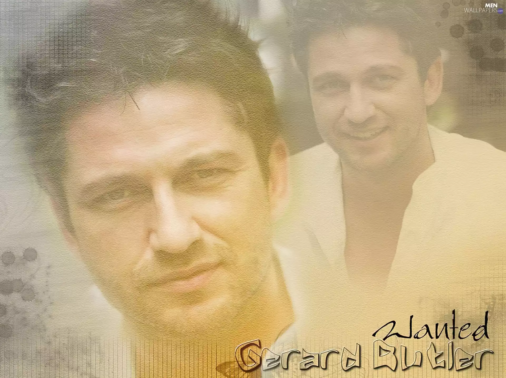 Blue eyes, Gerard Butler, white shirt