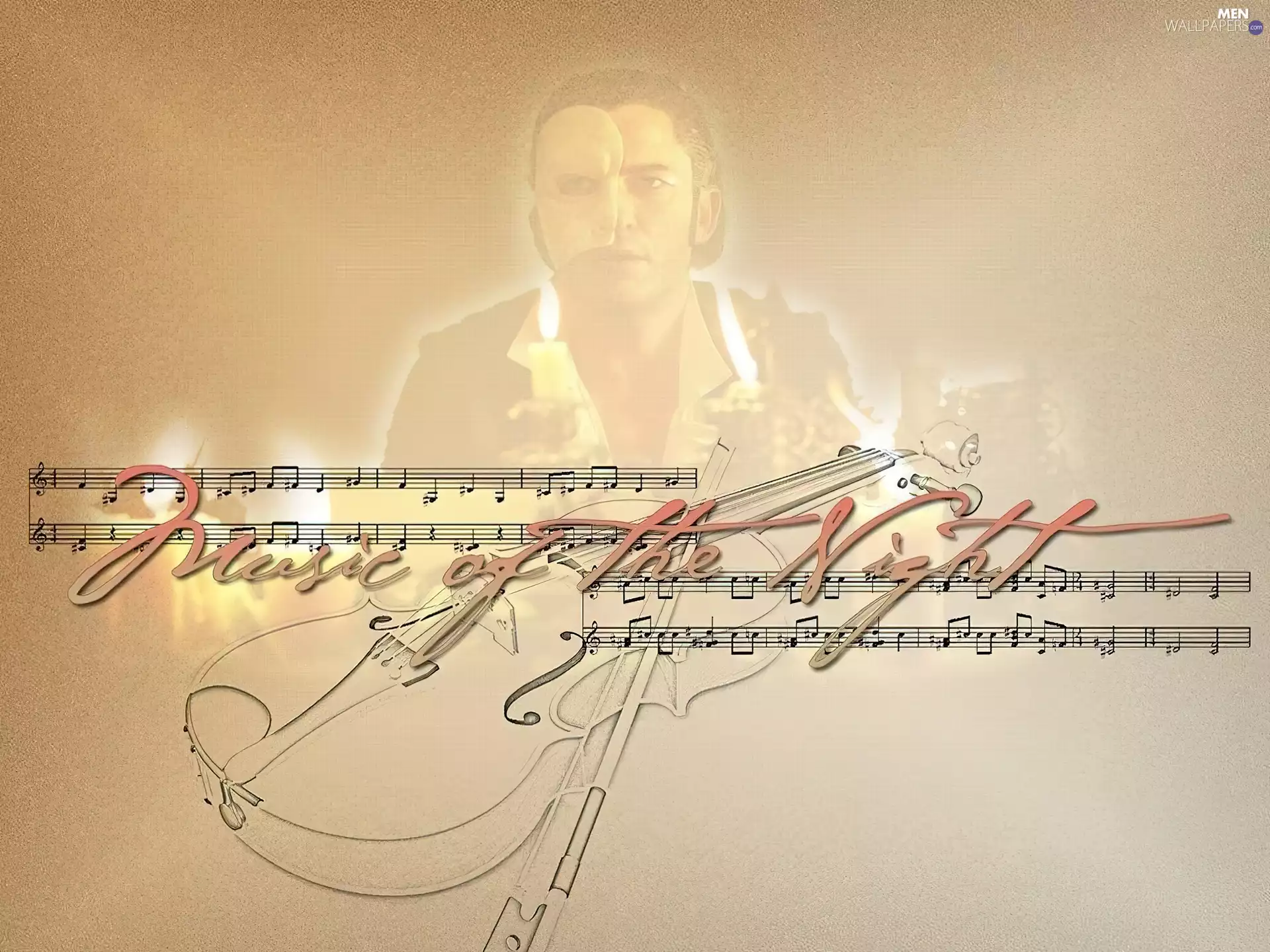 Phantom Of The Opera, violin, candles, Gerard Butler