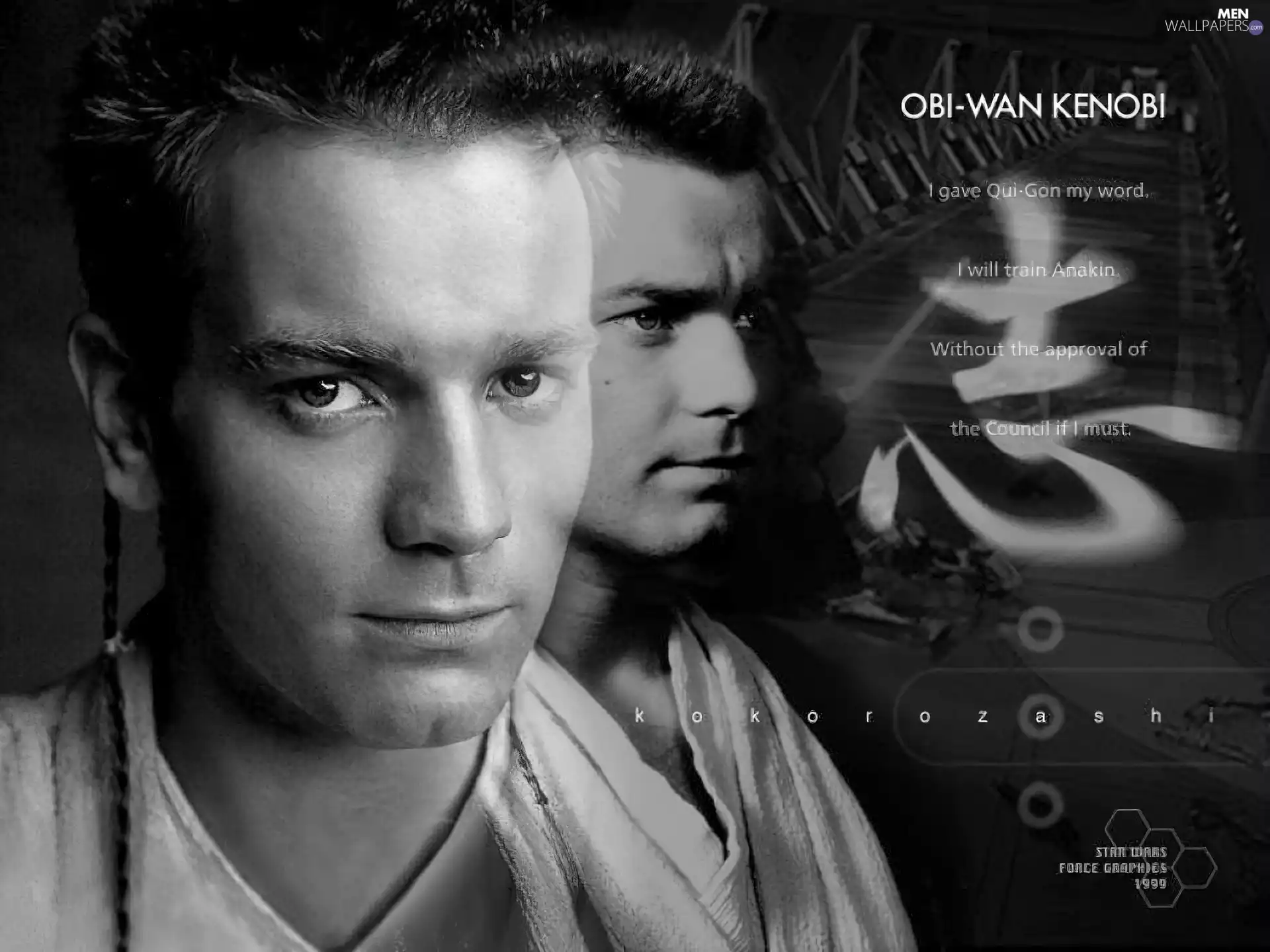 Ewan McGregor, face, Chinese, Star Wars, Sign