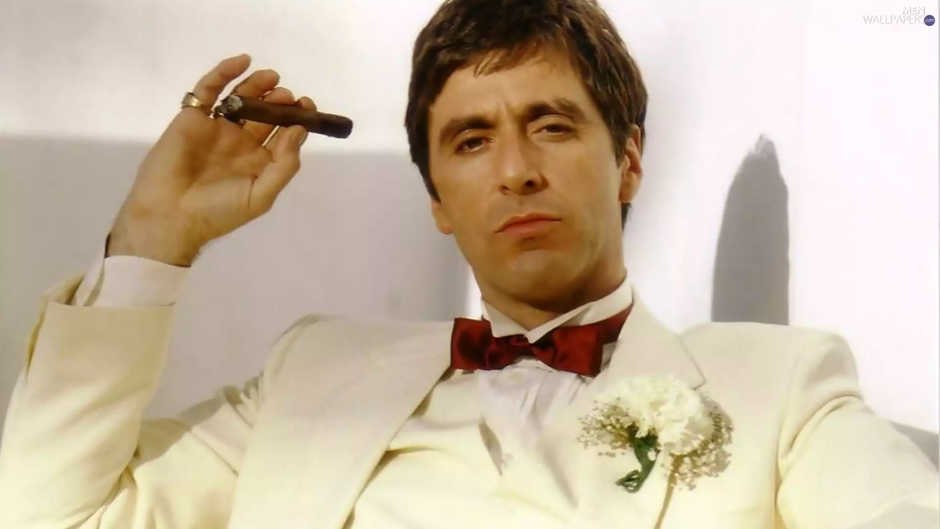 cigar, actor, White, Al Pacino, a man, bow tie, suite