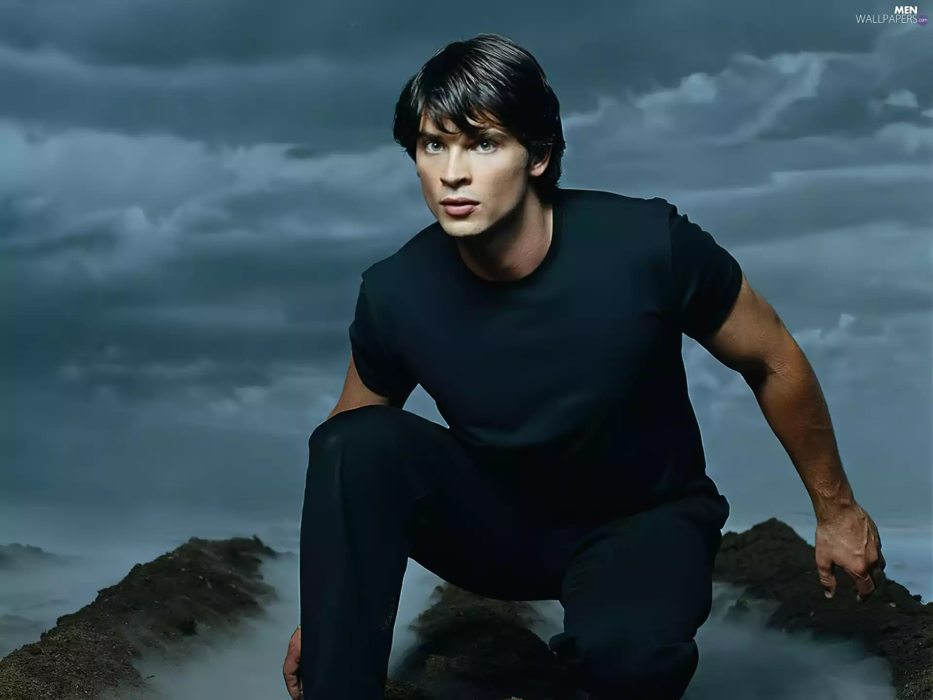 Tom, Welling, Brunet, clouds, a man