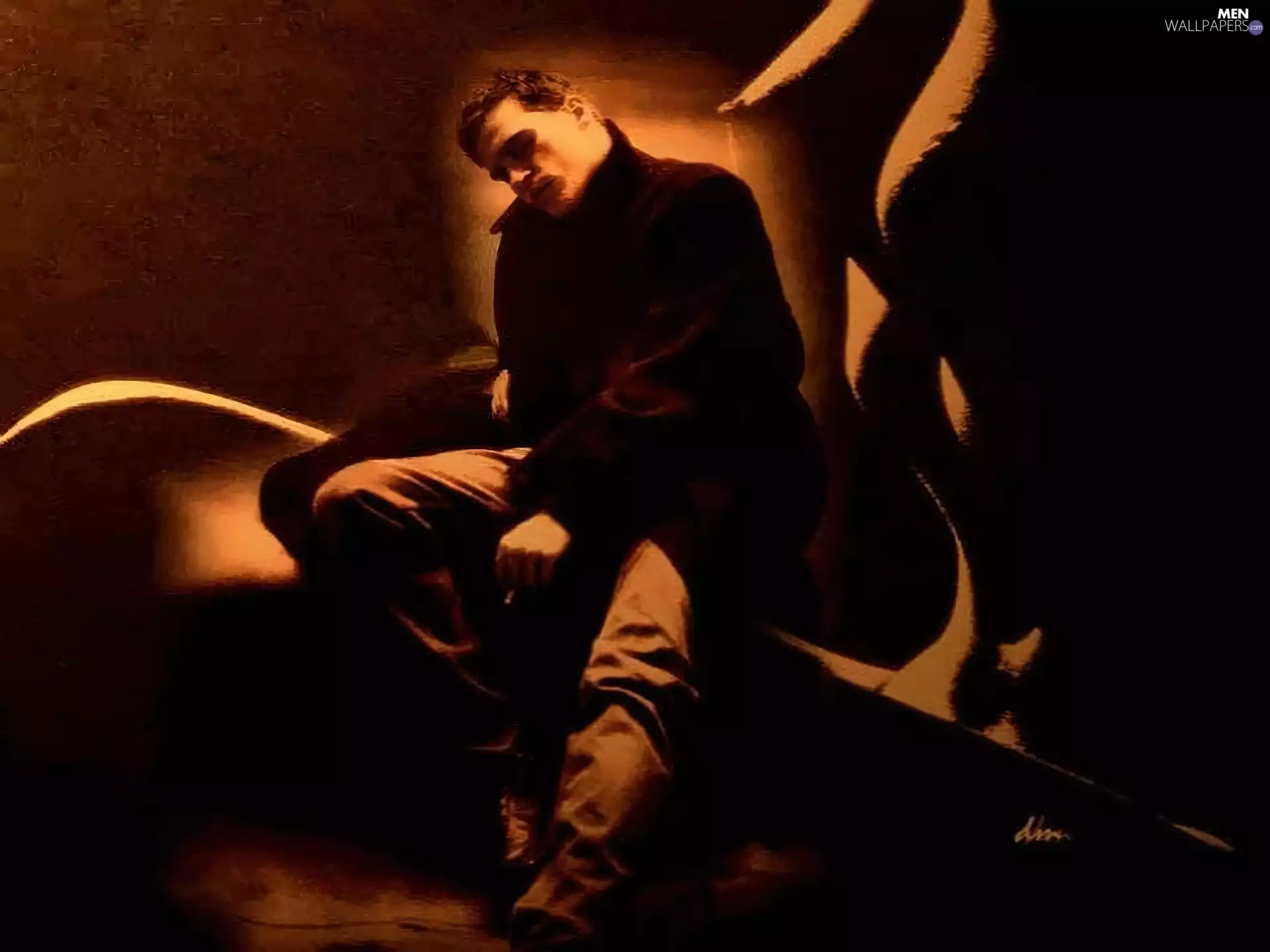 Joaquin Phoenix, black coat