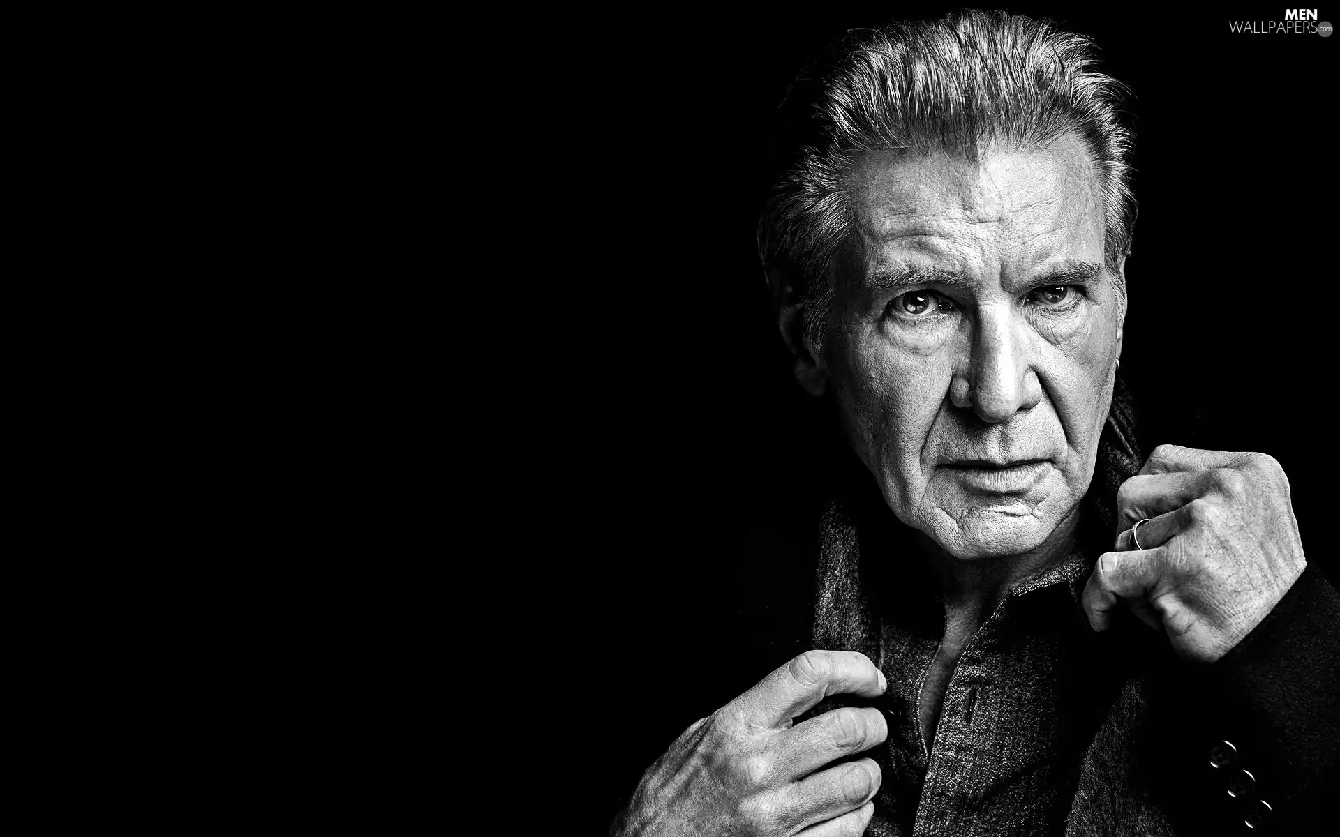 actor, dark, background, Harrison Ford