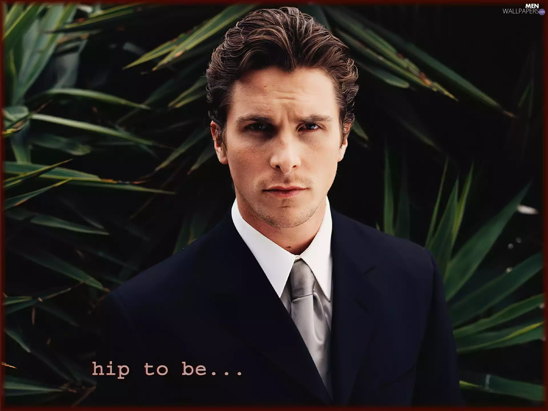 Tie, Christian Bale, dark blue jacket