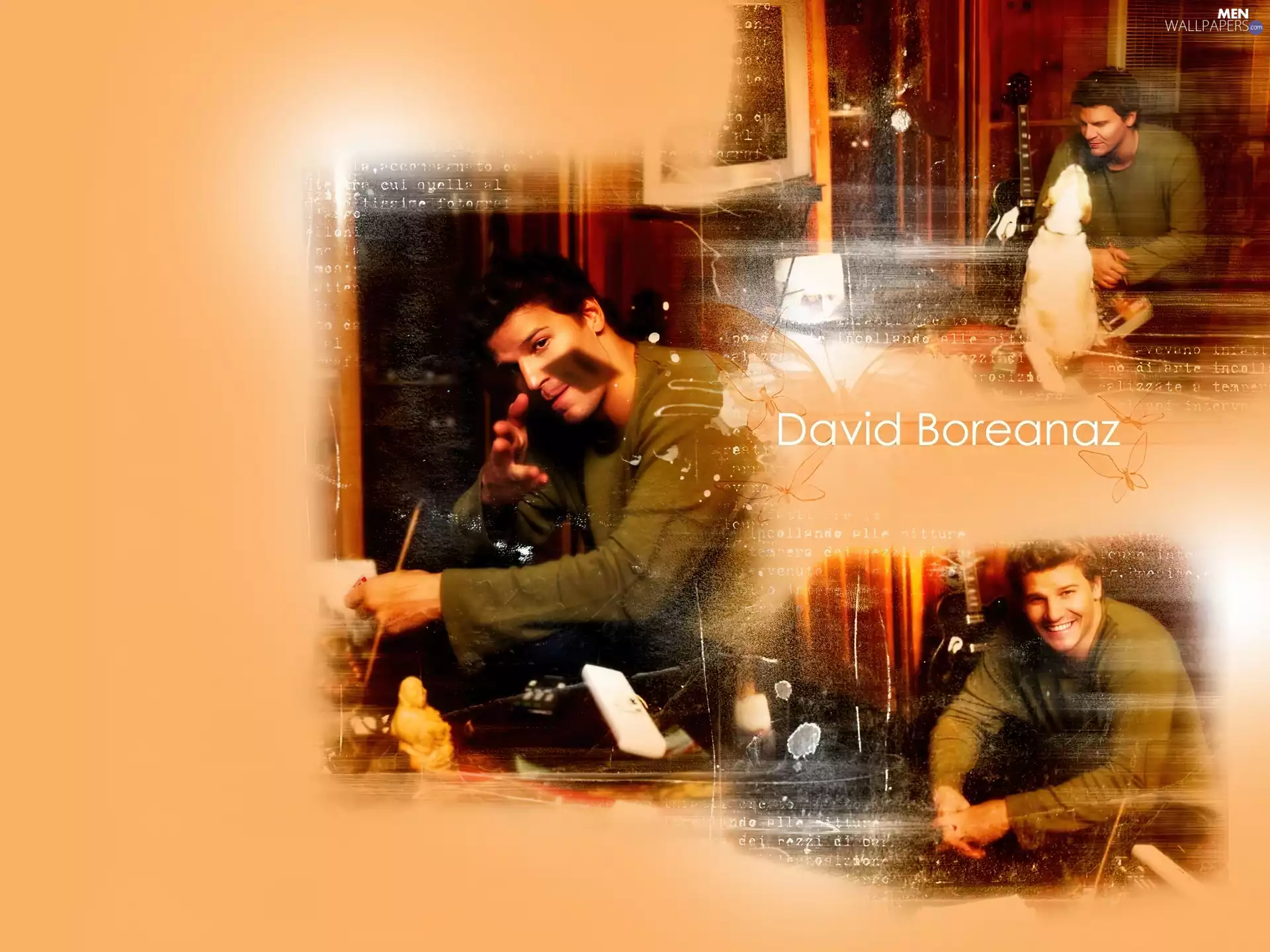 Guitar, David Boreanaz, dark hair