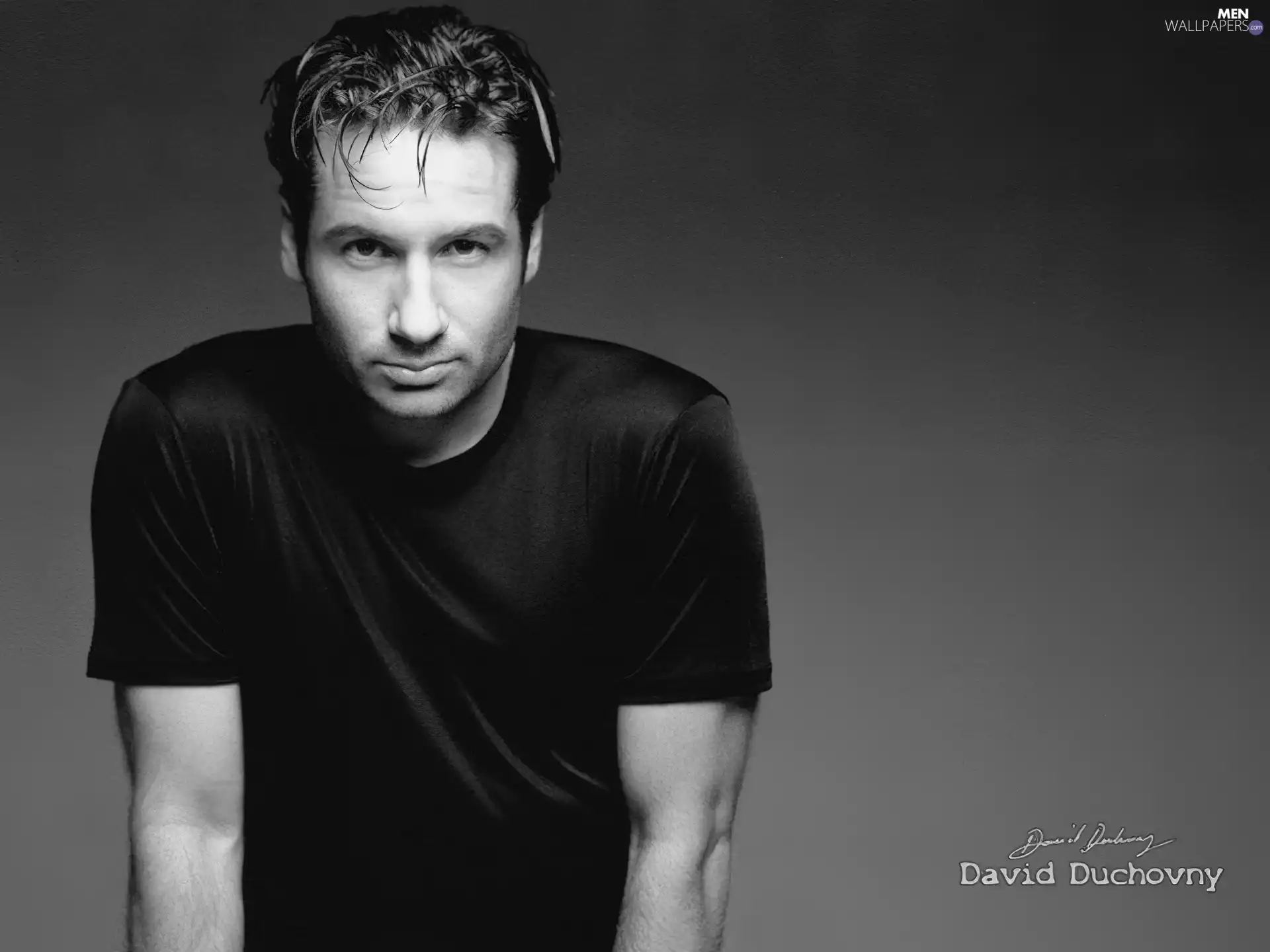 David Duchovny, black t-shirt
