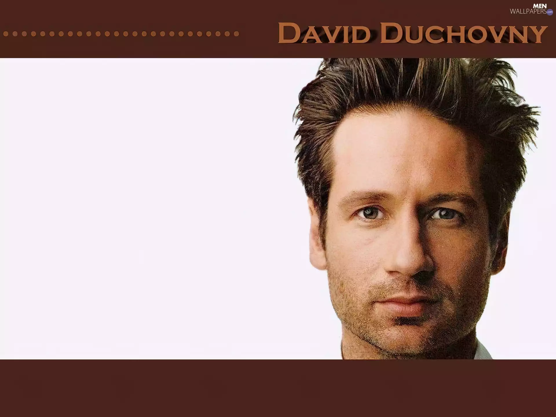 Blue eyes, David Duchovny, Brown hair