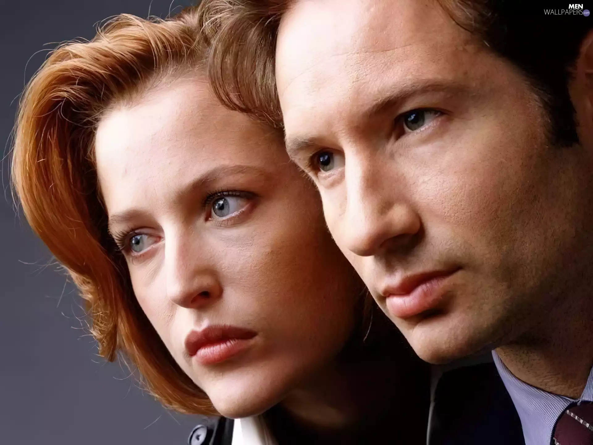gray eyes, David Duchovny, Ginger hair