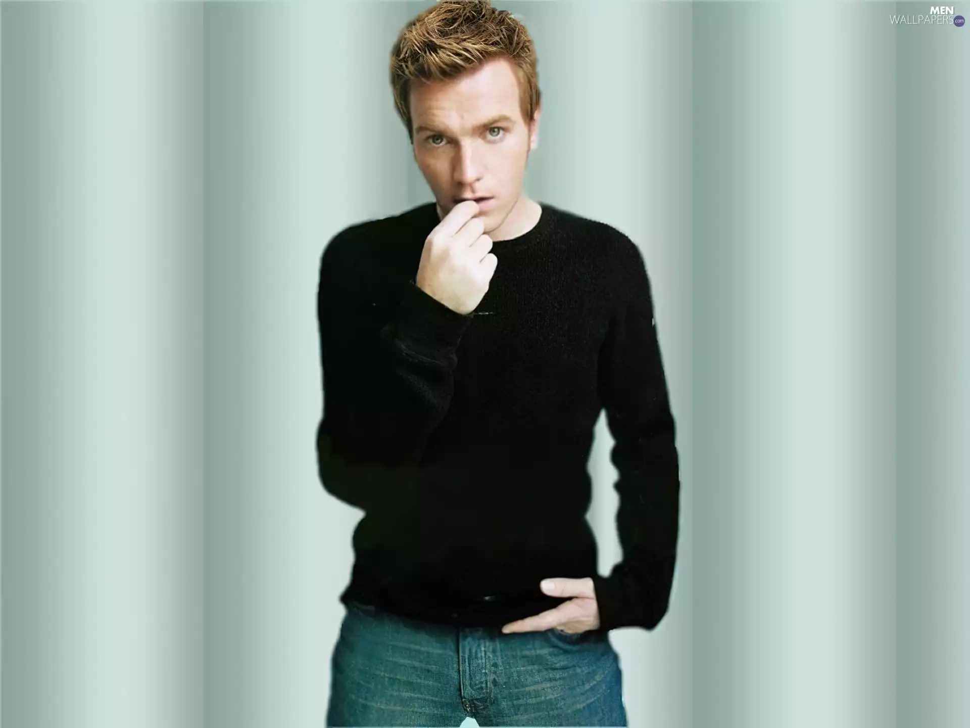 jeans, Ewan McGregor, black sweater