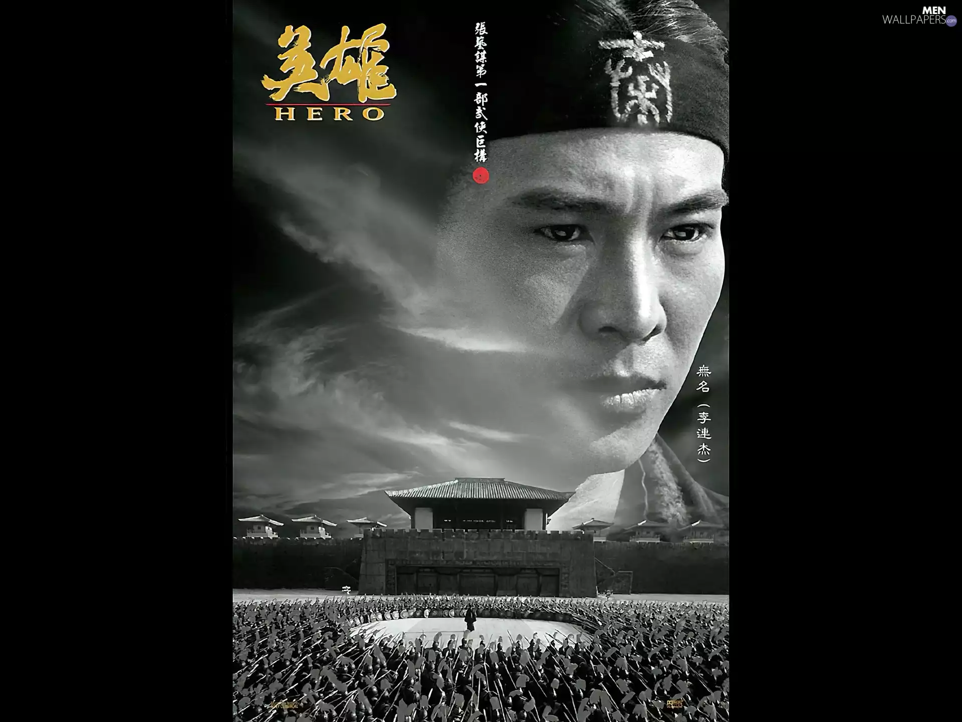 Hero, face, army, Jet Li