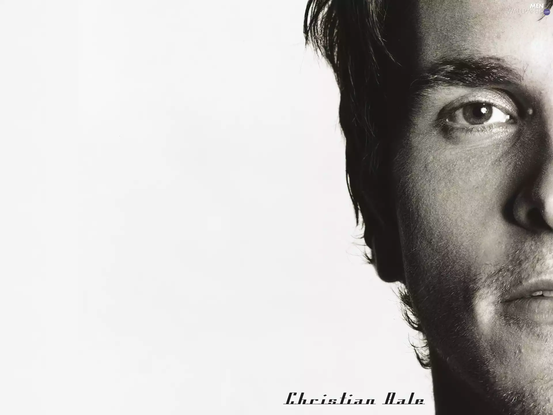 Christian Bale, half face