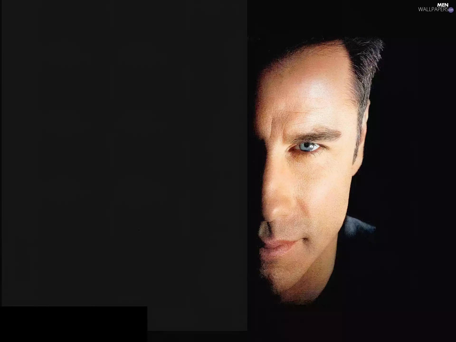 John Travolta, half face