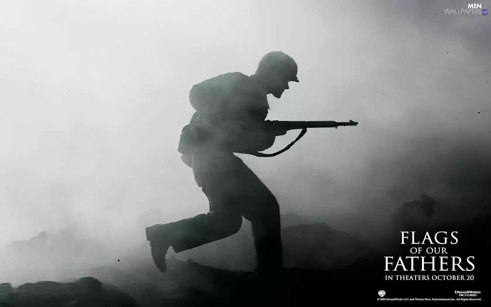 soldier, smoke, Flags Of Our Fathers, Flags of Our Fathers, movie