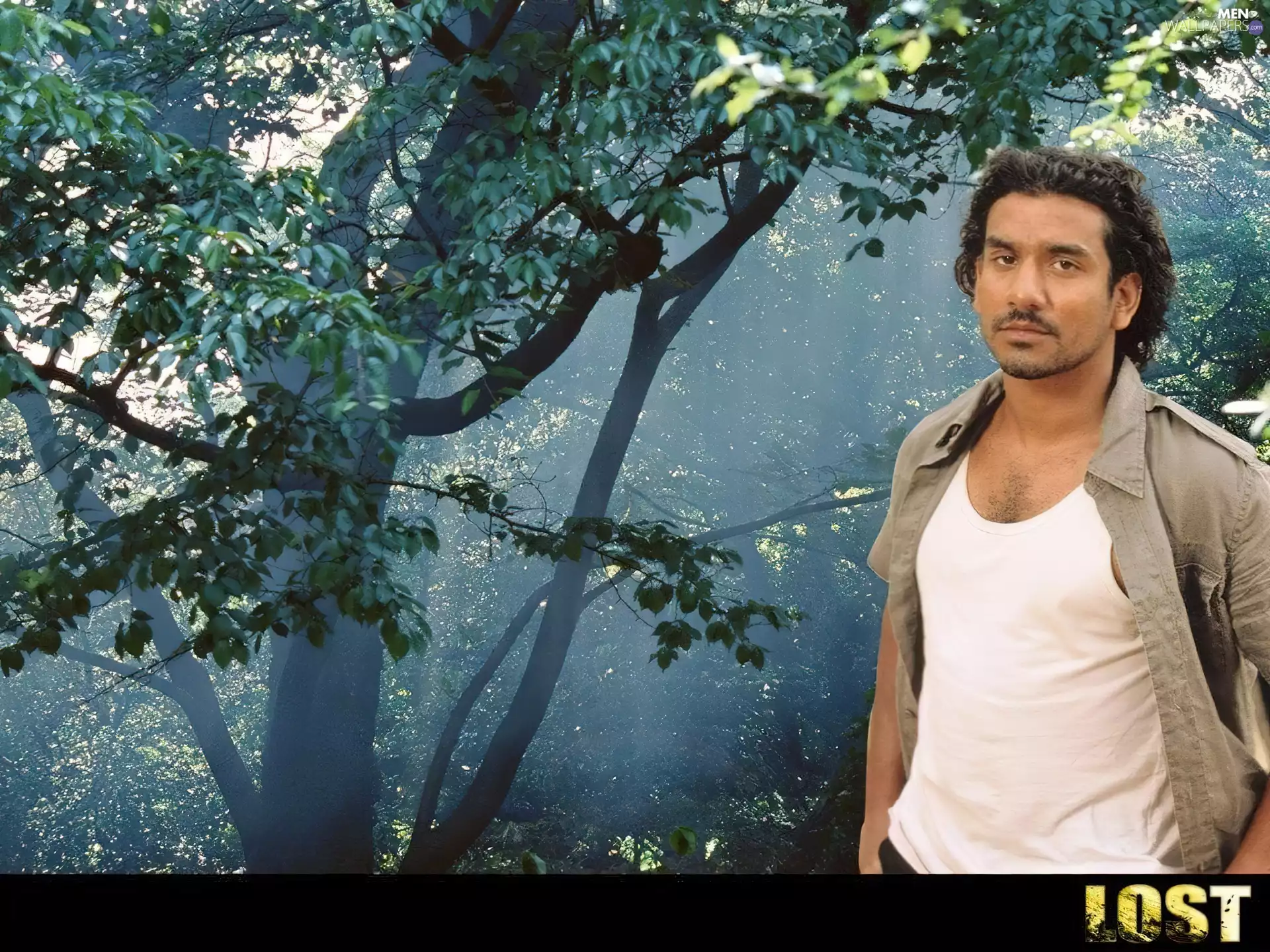 Filmy Lost, forest, Fog, Naveen Andrews