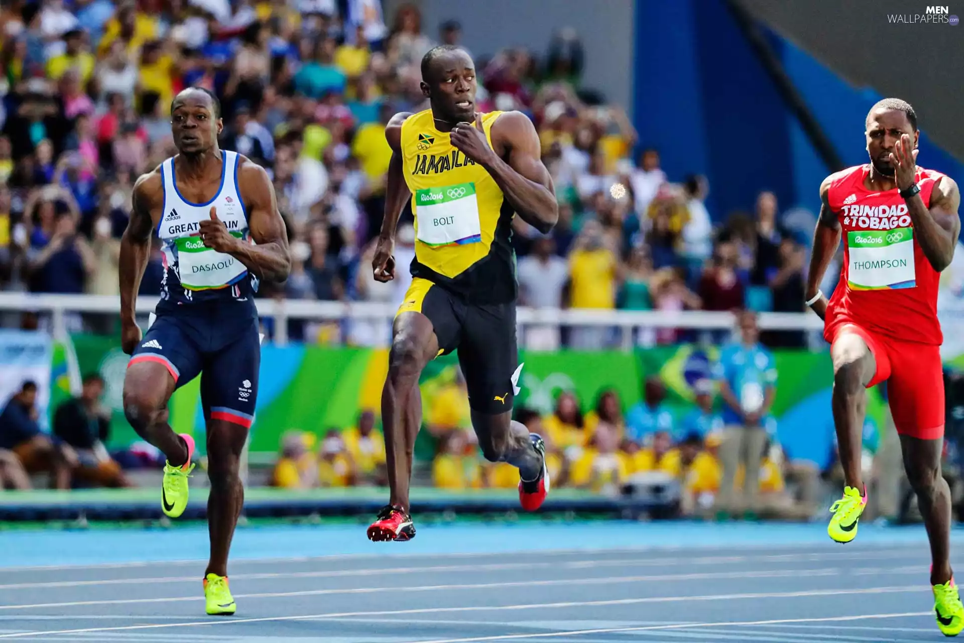 Athletes, gear, Usain Bolt, track