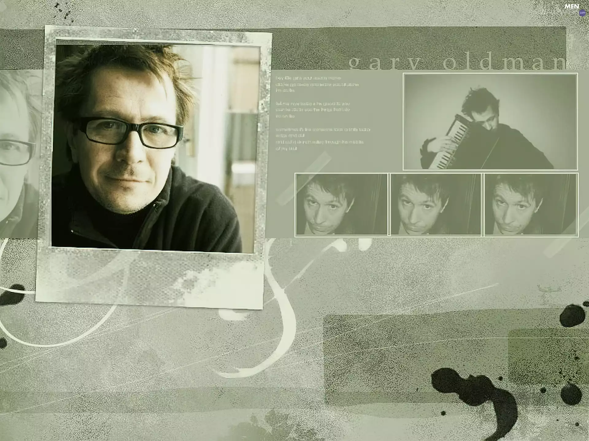 accordion, Gary Oldman, Glasses