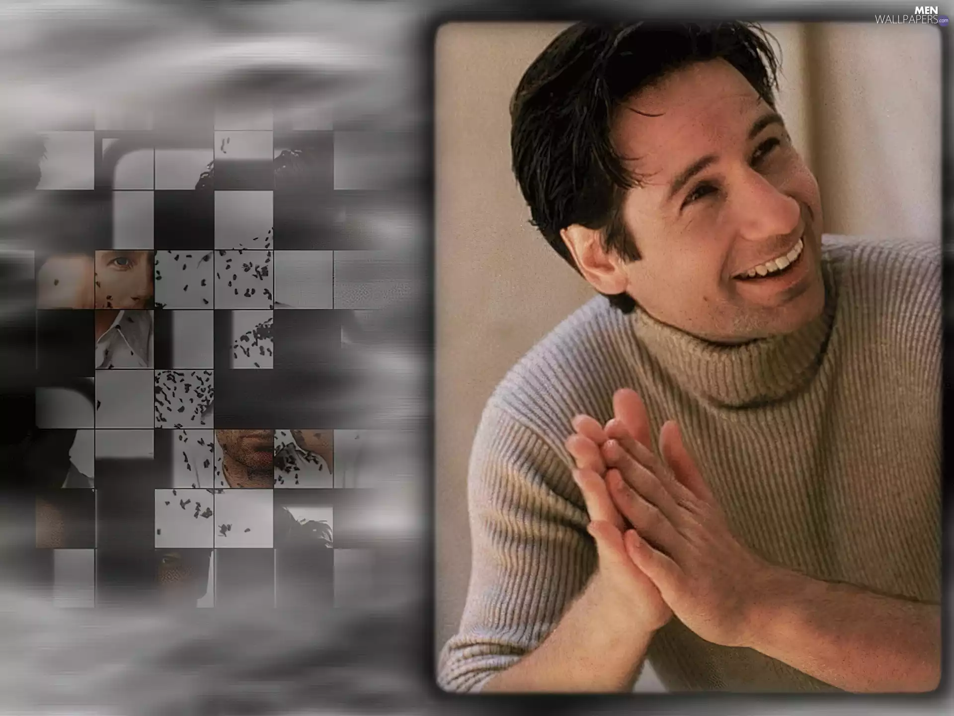 David Duchovny, beige golf