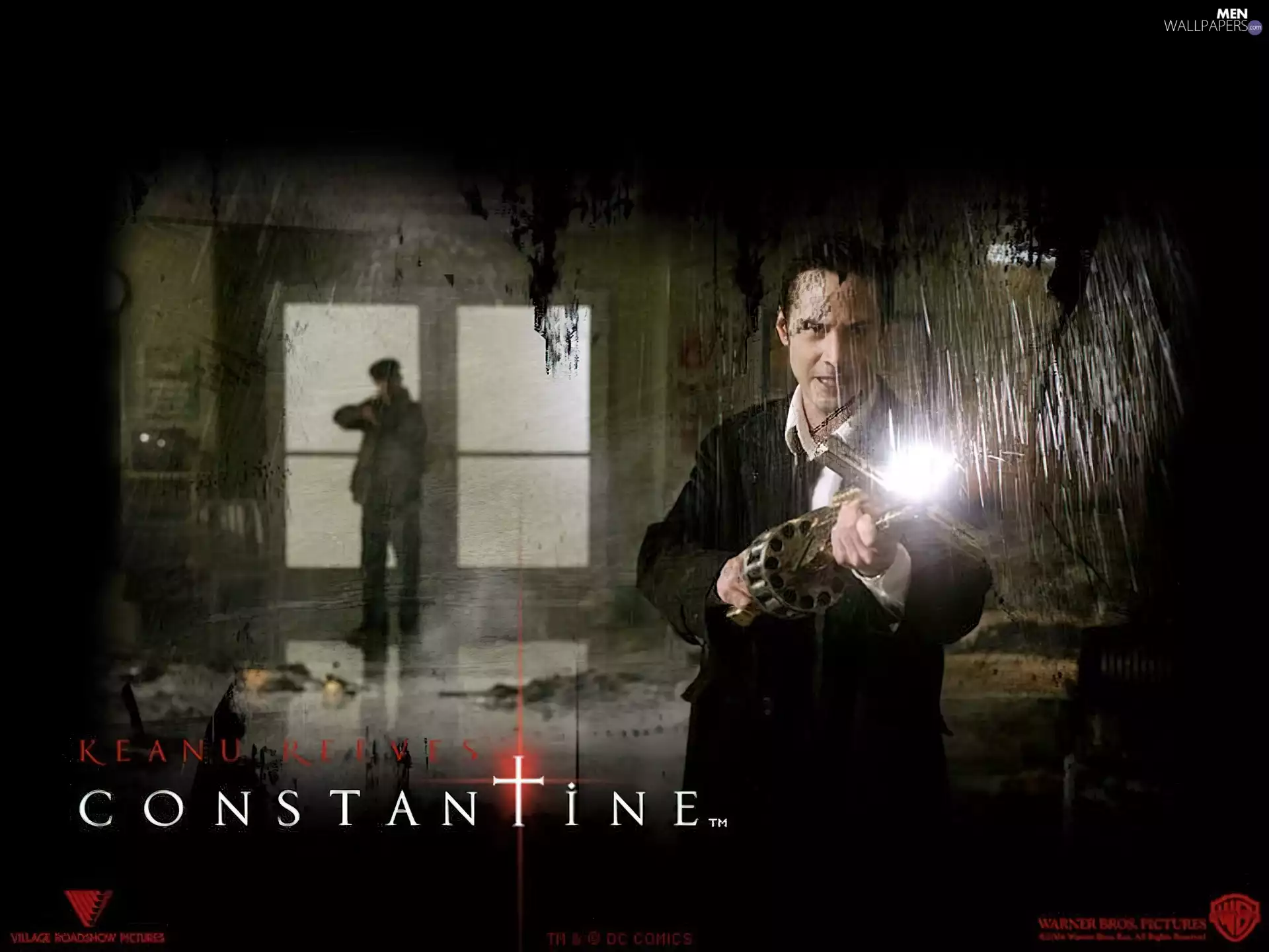 Constantine, Gun, Window, Keanu Reeves