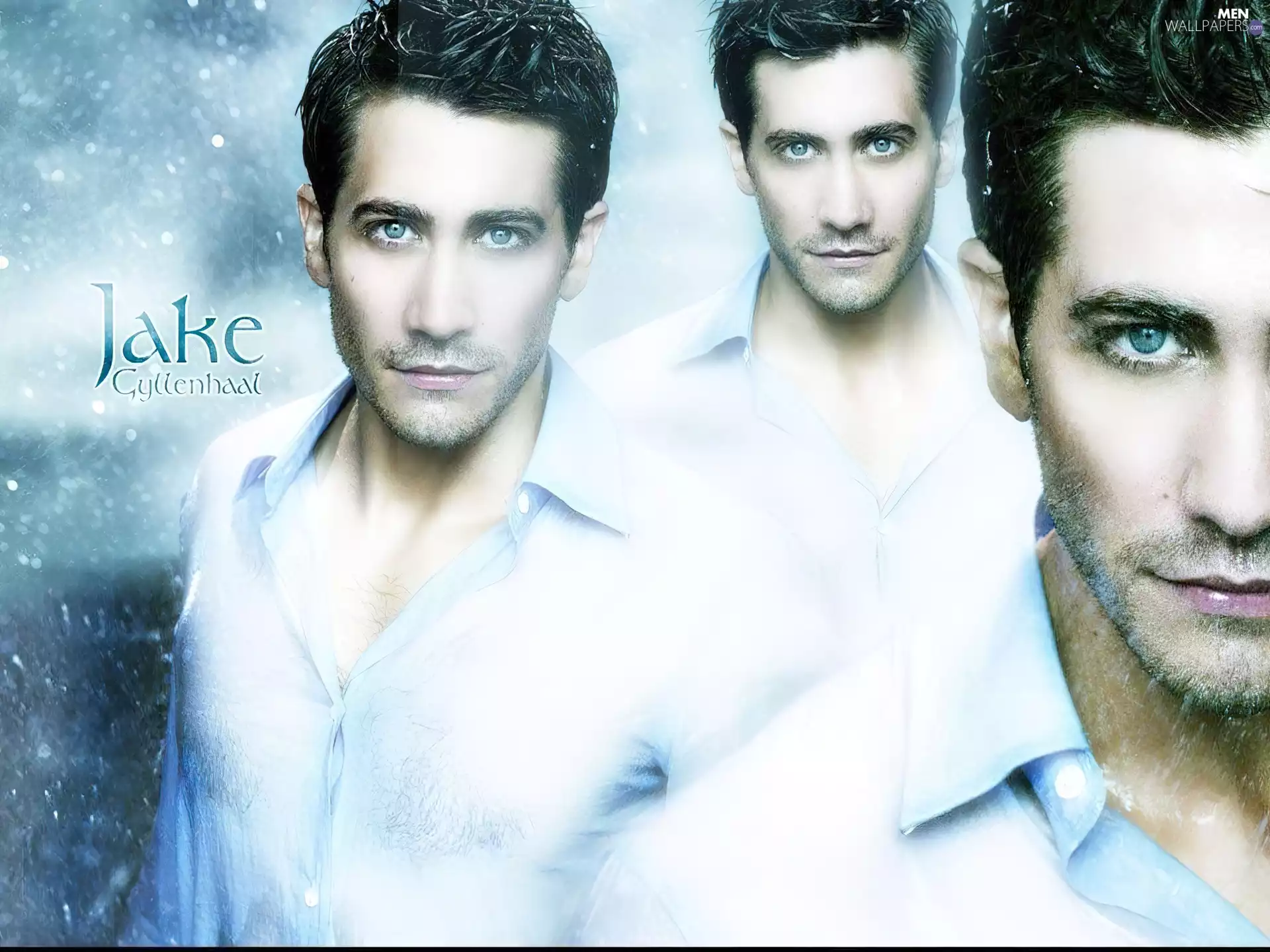 white shirt, Jake Gyllenhaal, Blue eyes