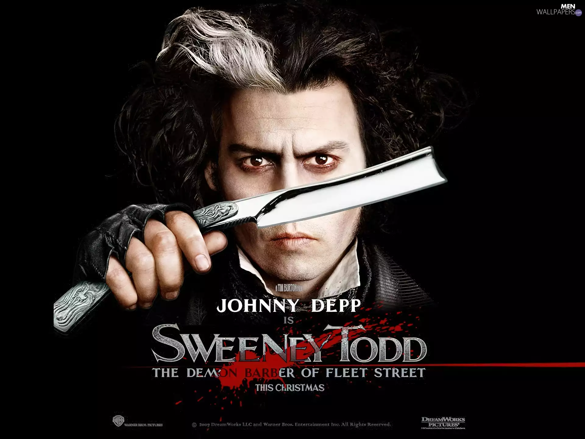 Sweeney Todd, razor, hand, Johnny Depp