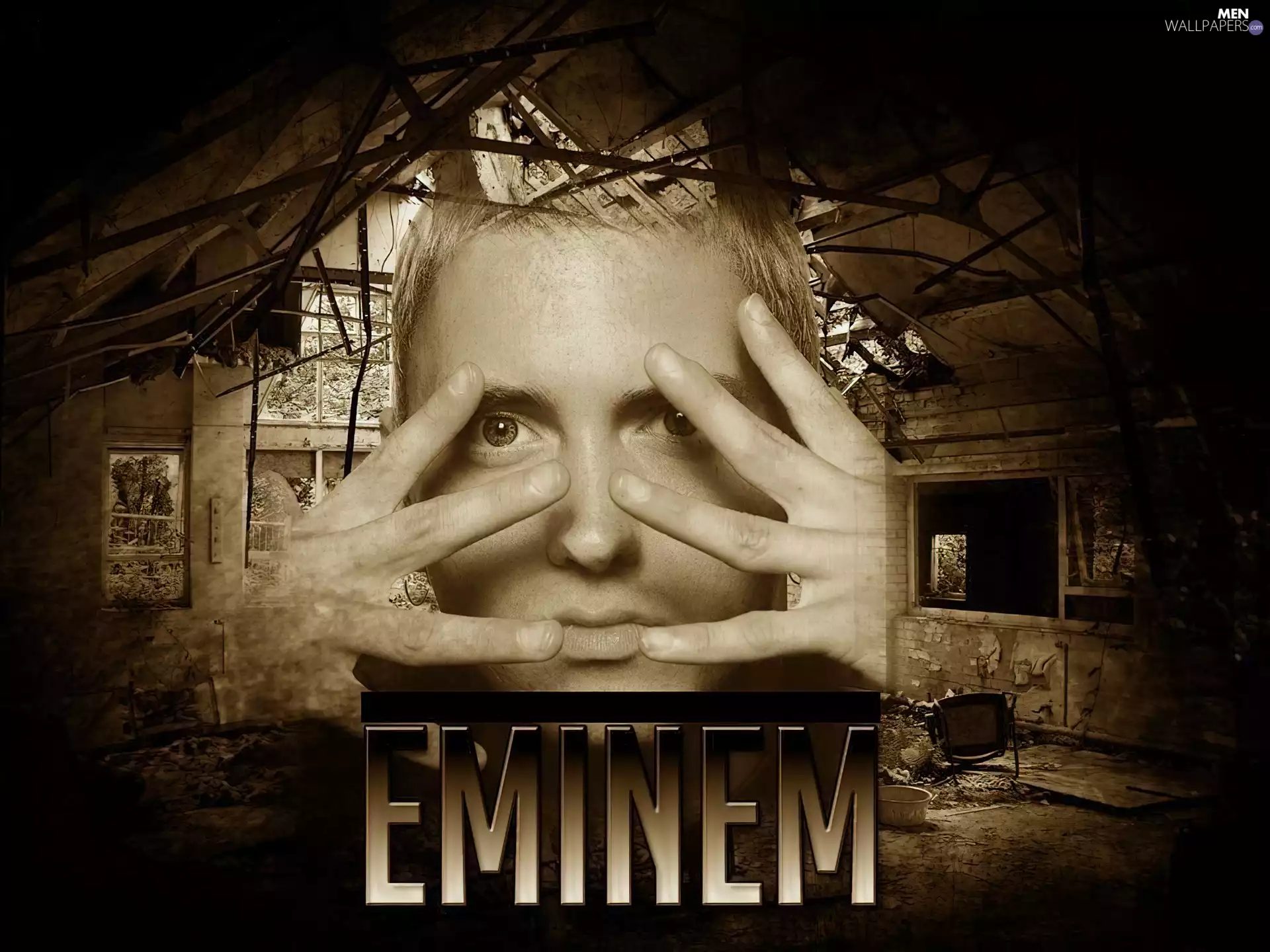 hands, Eminem, face