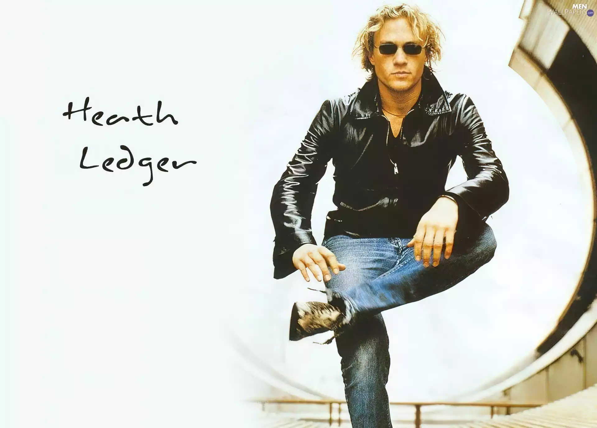 Glasses, Heath Ledger, Leather jacket