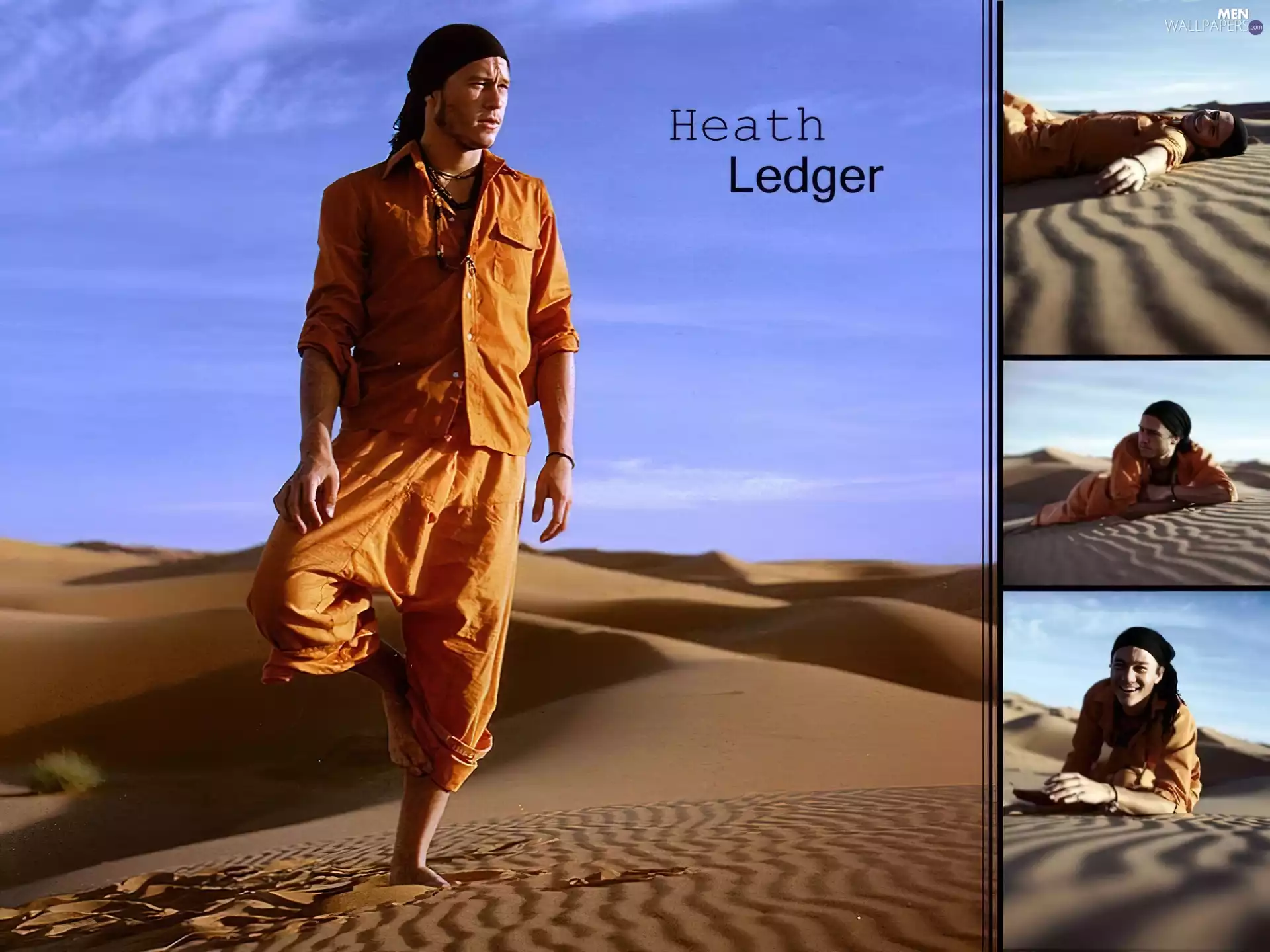 Desert, Heath Ledger, orange outfit