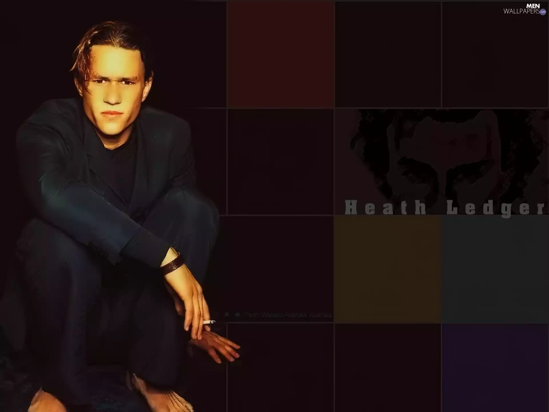 Cigarette, Heath Ledger, Black Suit