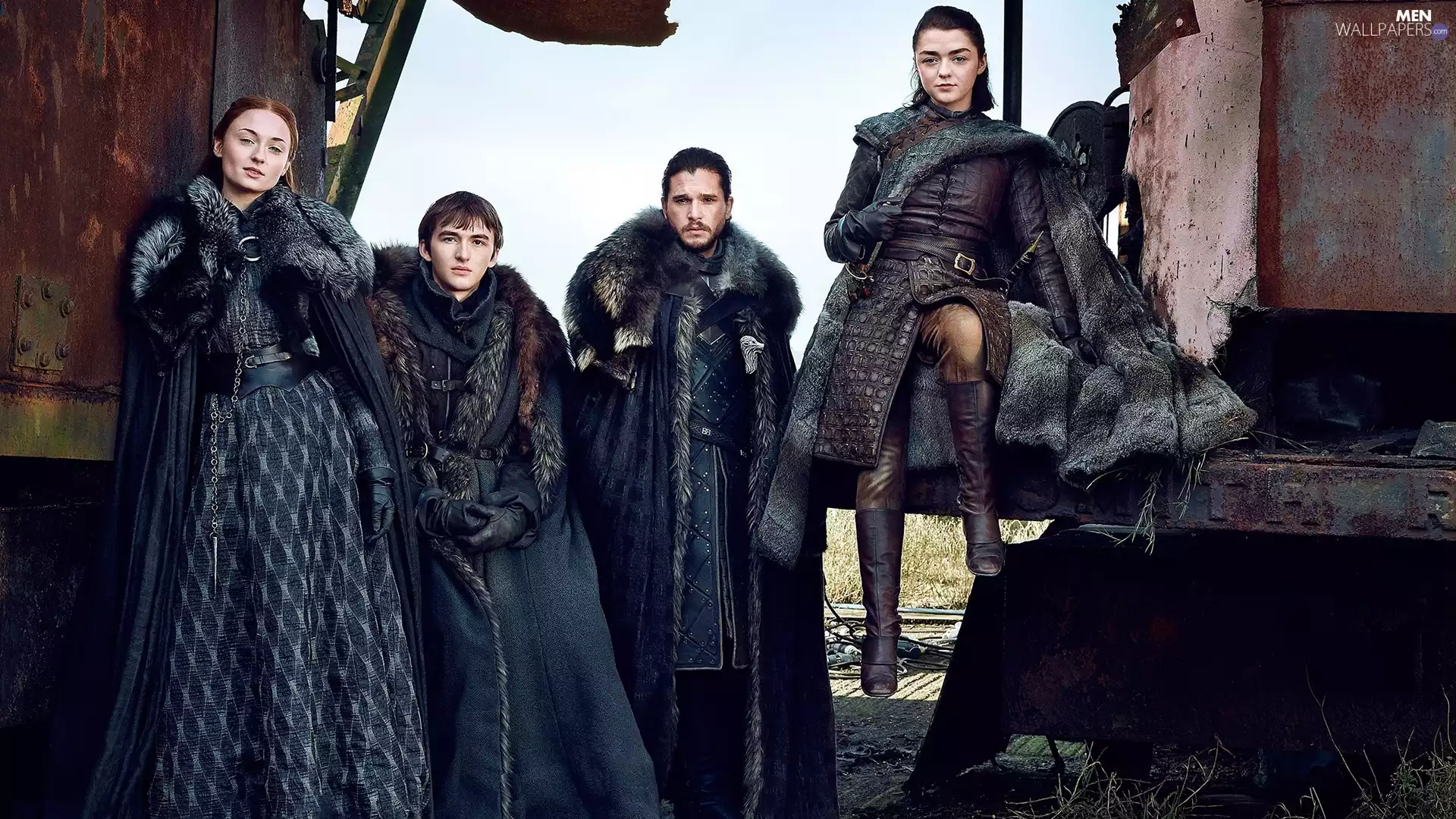 Sophie Turner - Sansa Stark, Game of Thrones, Kit Harington - Jon Snow, Maisie Williams - Arya Stark, Isaac Hempstead-Wright - Bran Stark, Game Of Thrones