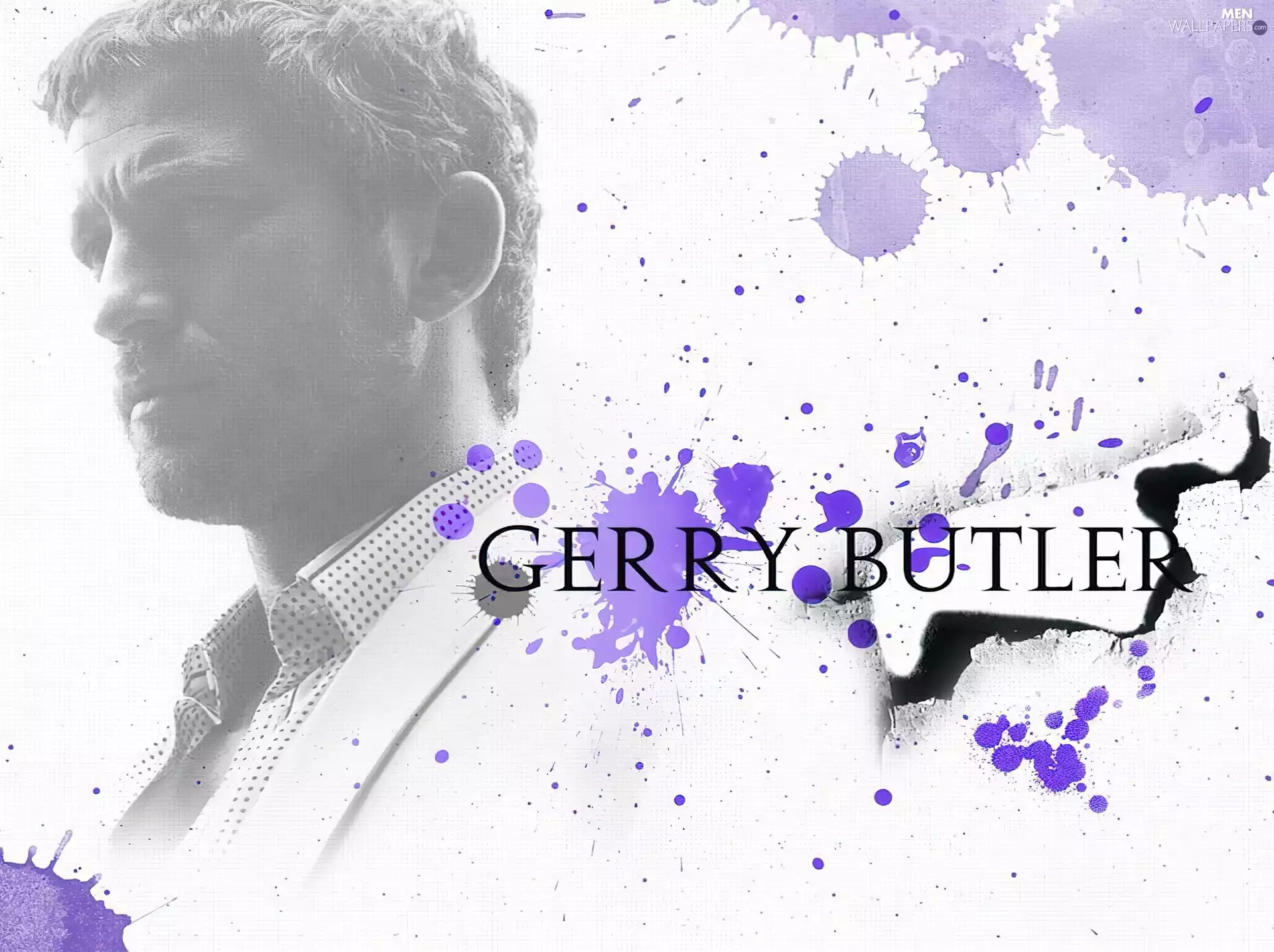 Gerard Butler, white jacket