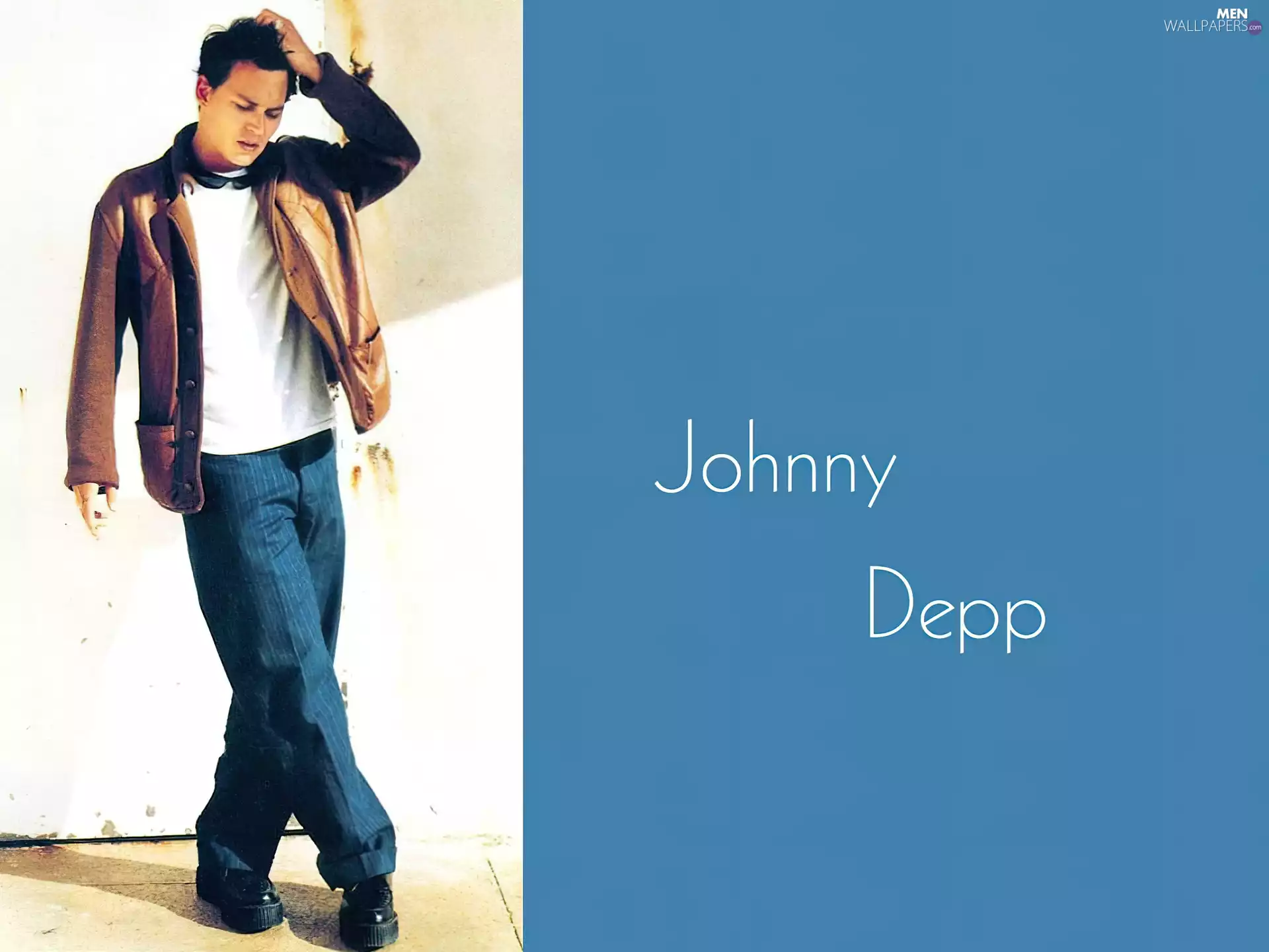 Johnny Depp, brown jacket