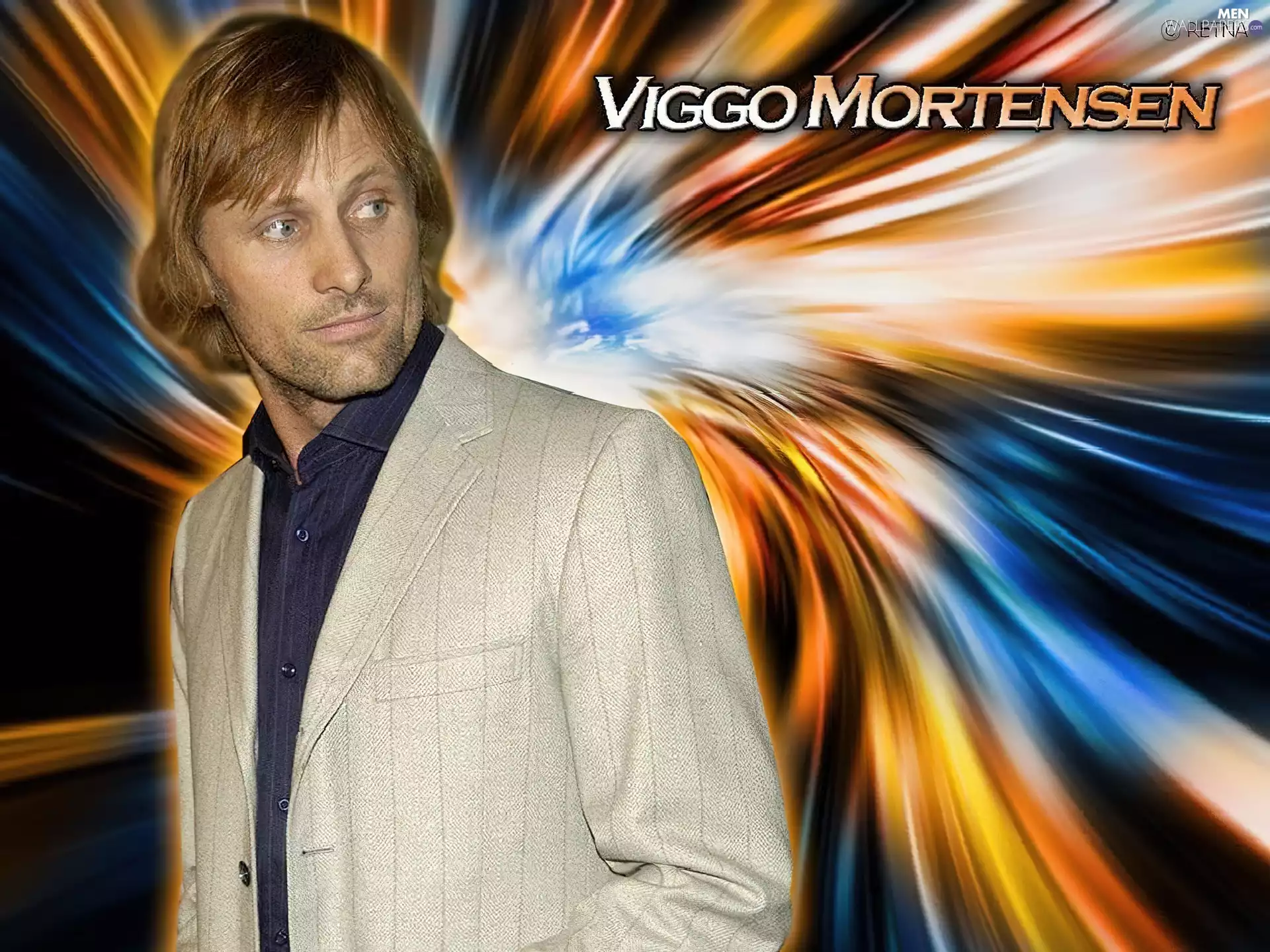 Viggo Mortensen, beige jacket