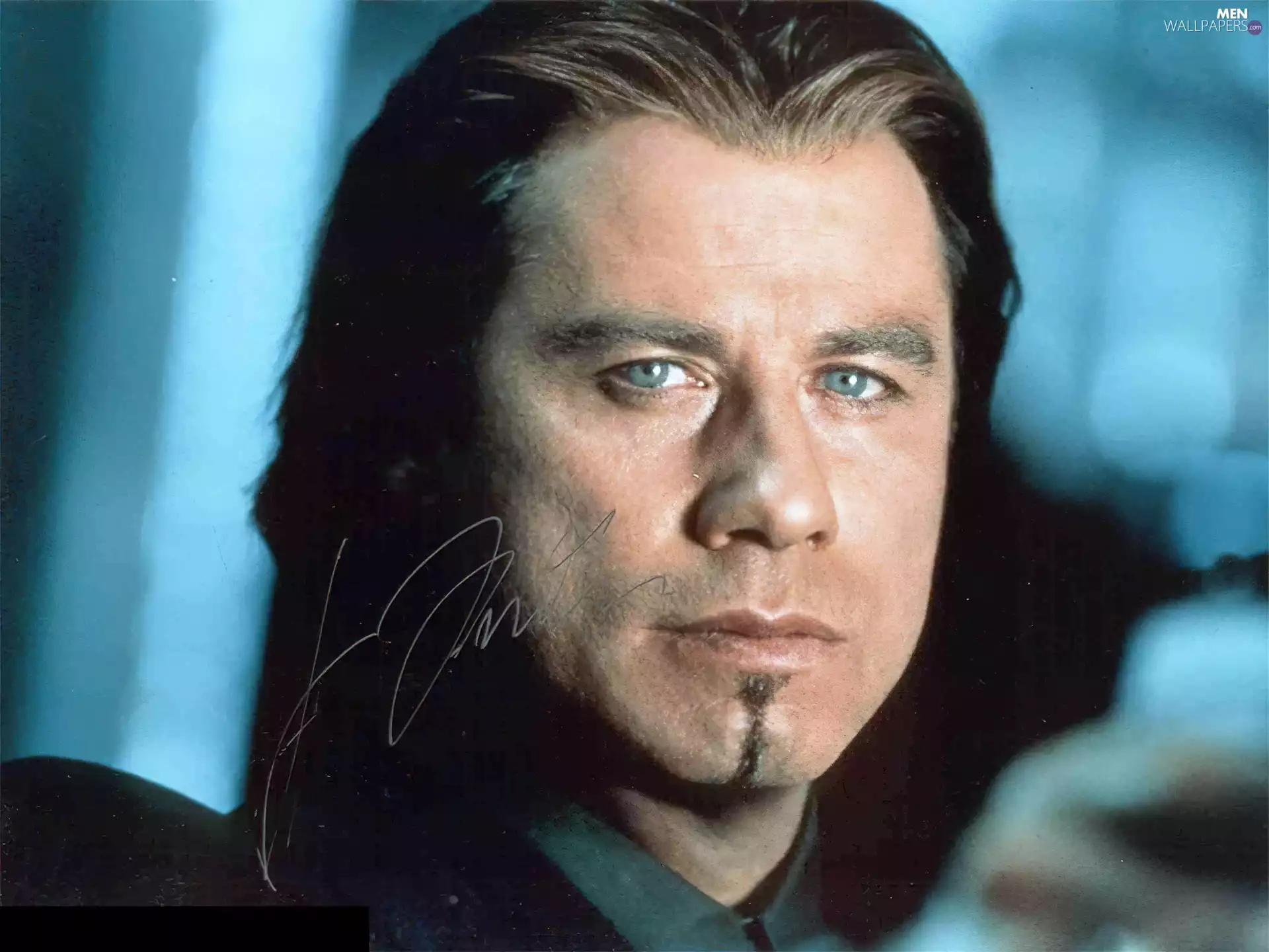 beard, John Travolta, Blue eyes