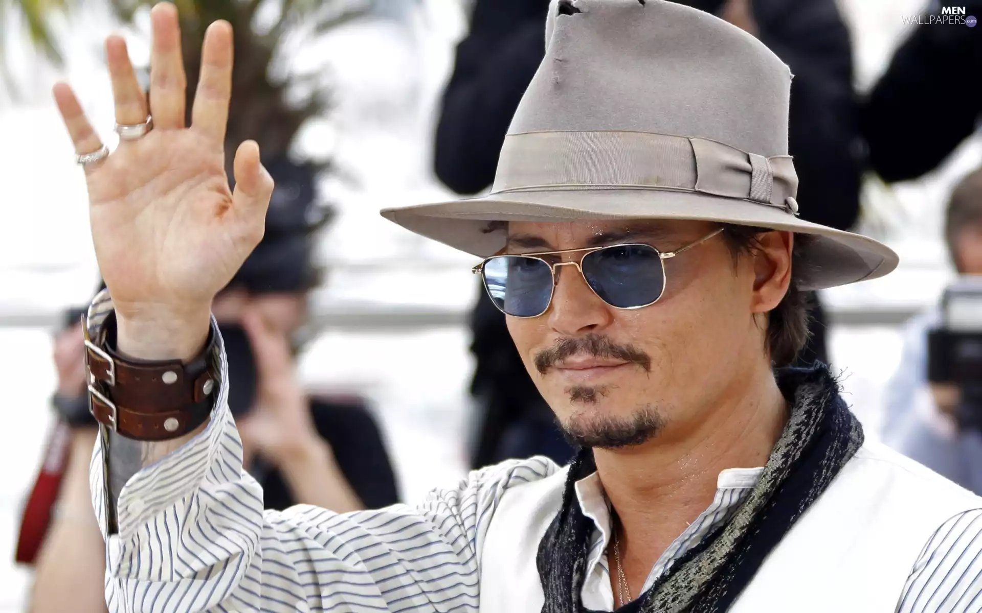 Glasses, Hat, actor, Johnny Depp, a man